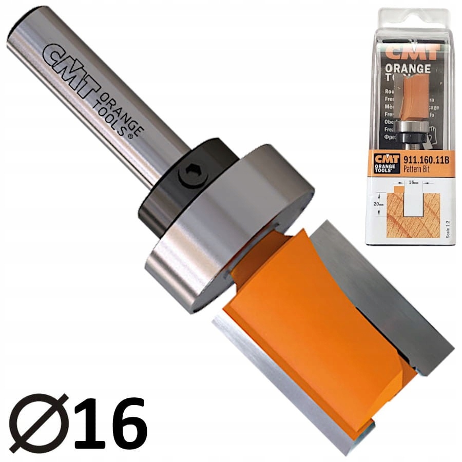 911.160.11B Fréza Hm D=16 I=20S=8 horní ložisko