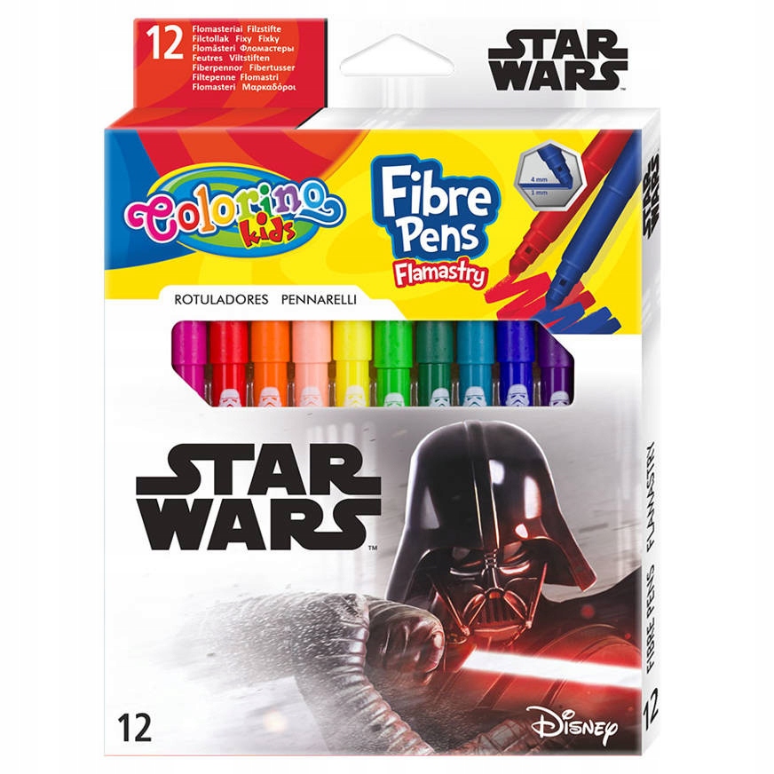 FLAMASTRY SZKOLNE 12 GWIEZDNE WOJNY STAR WARS Marka Colorino