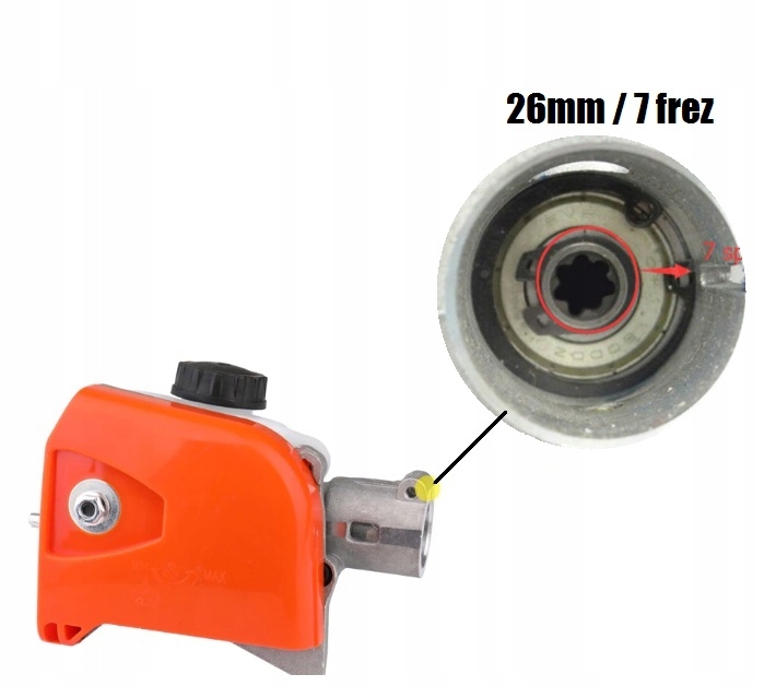 ADAPTER PRZYSTAWKA PIŁA DO KOSY ZESTAW 26/7 26mm 7 Typ przystawka