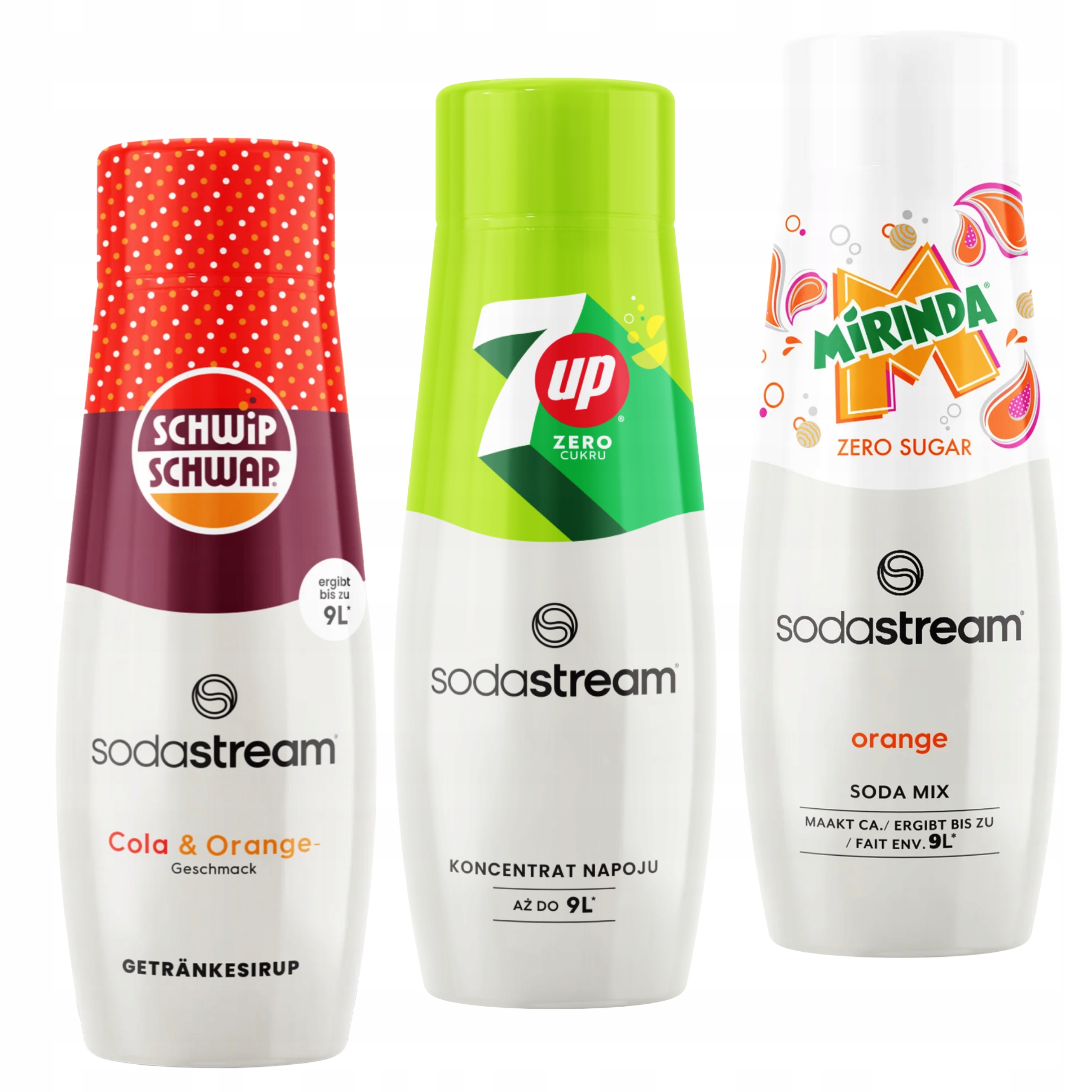Levně Sada 3 sirupů. Sodastream SchwipSchwap 7up Free Mirinda bez cukru