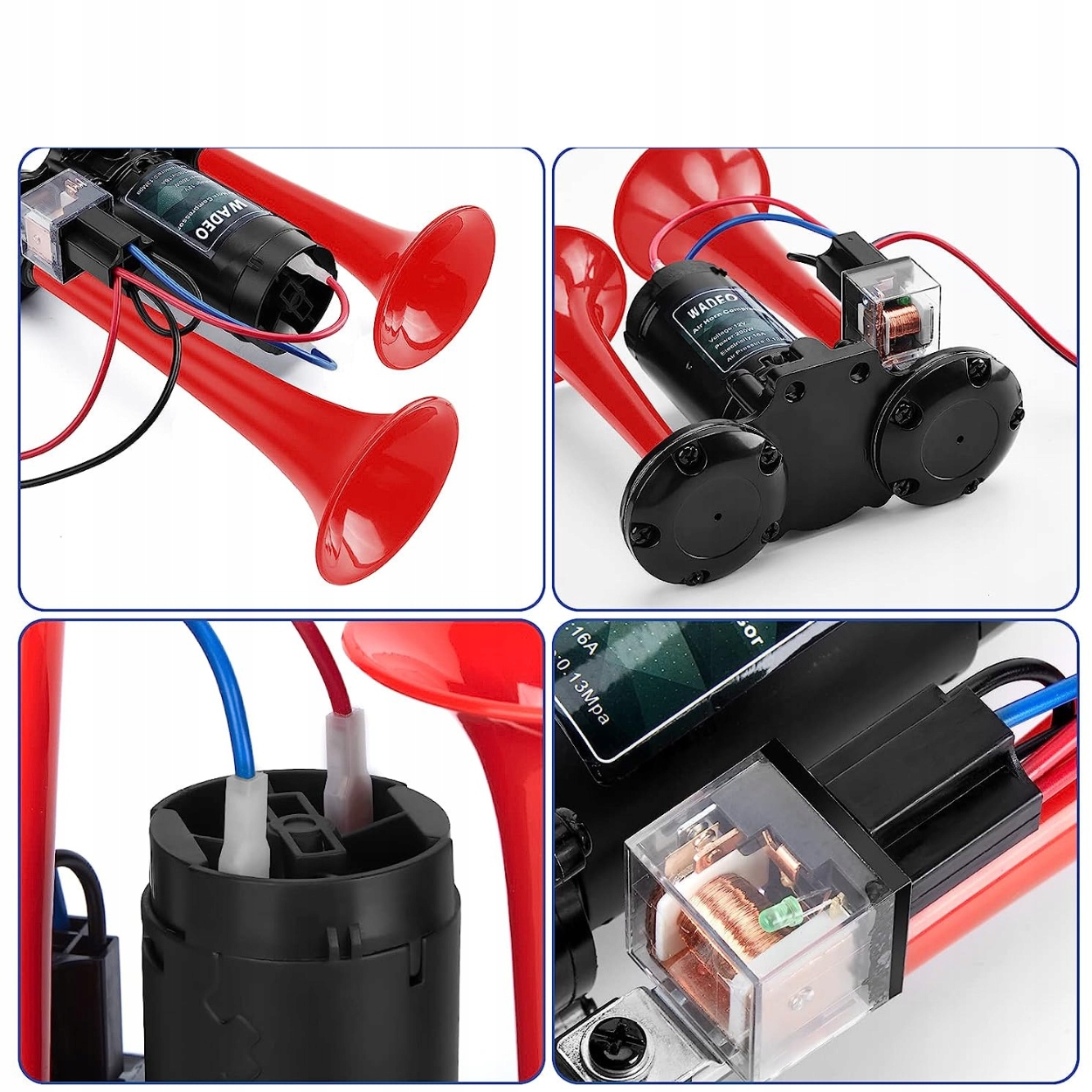 MOCNY GŁOŚNY KLAKSON SAMOCHODOWY SYGNAŁ ZESTAW 12V Typ samochodu 4x4/SUV Autobusy Samochody ciężarowe Samochody dostawcze Samochody kempingowe Samochody osobowe