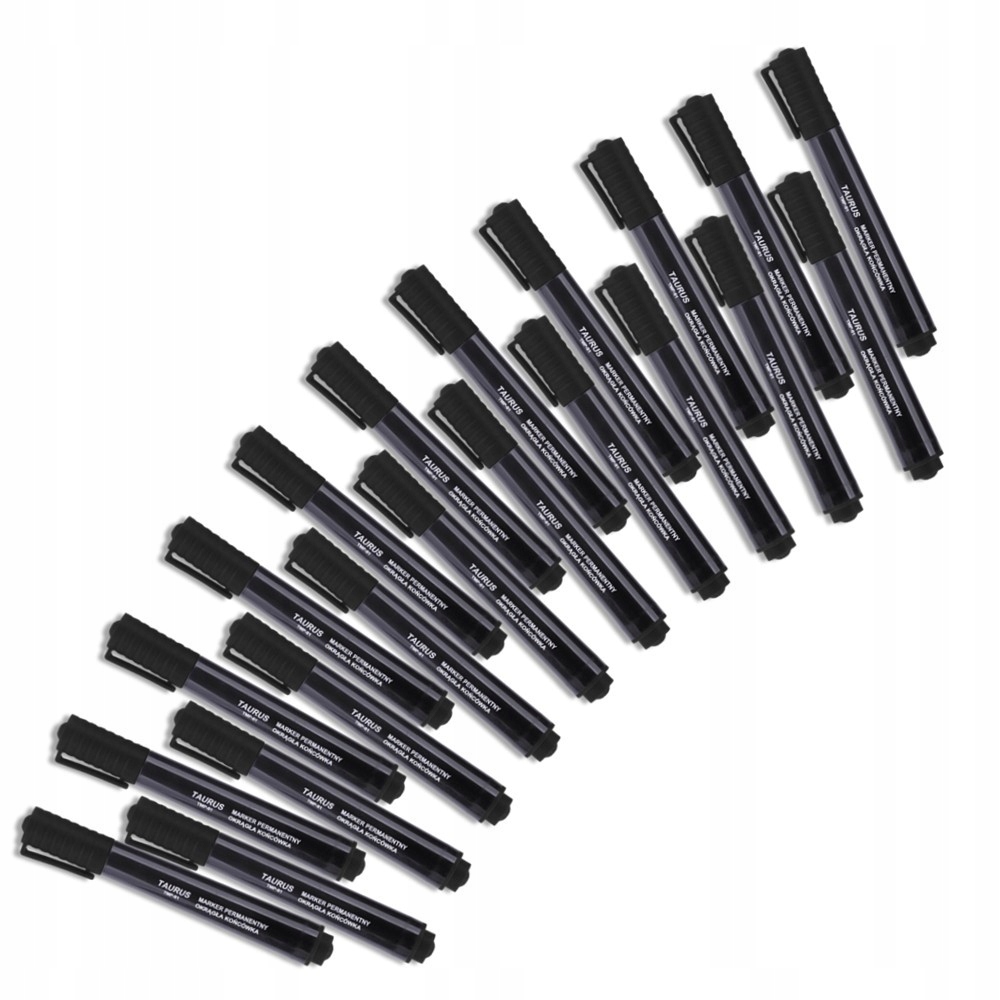 Zestaw 100 szt Marker Permanentny Okrągły Czarny