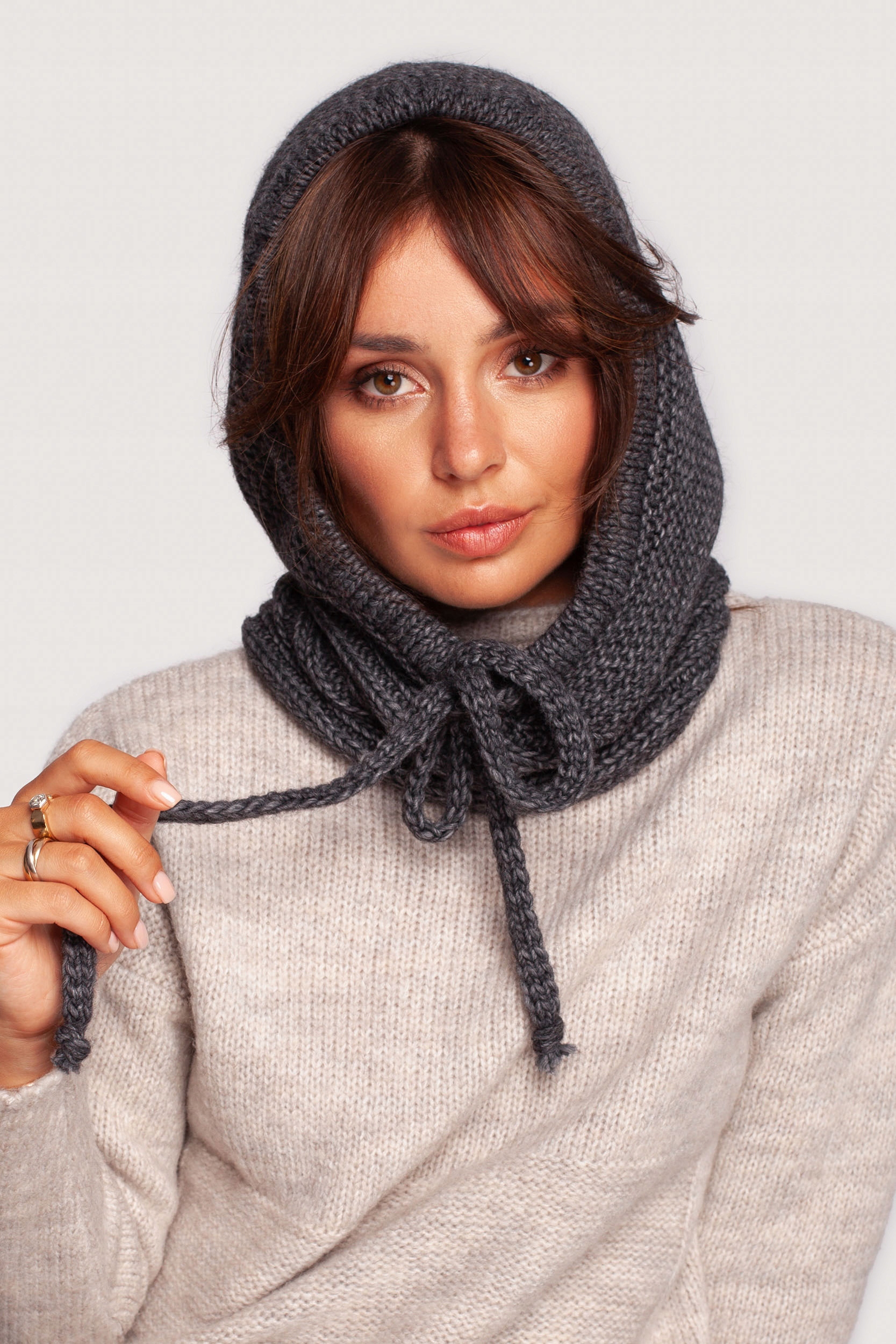 DAMSKA CIEPŁA KOBIECA KOMINIARKA GRAFITOWA Kolor szary