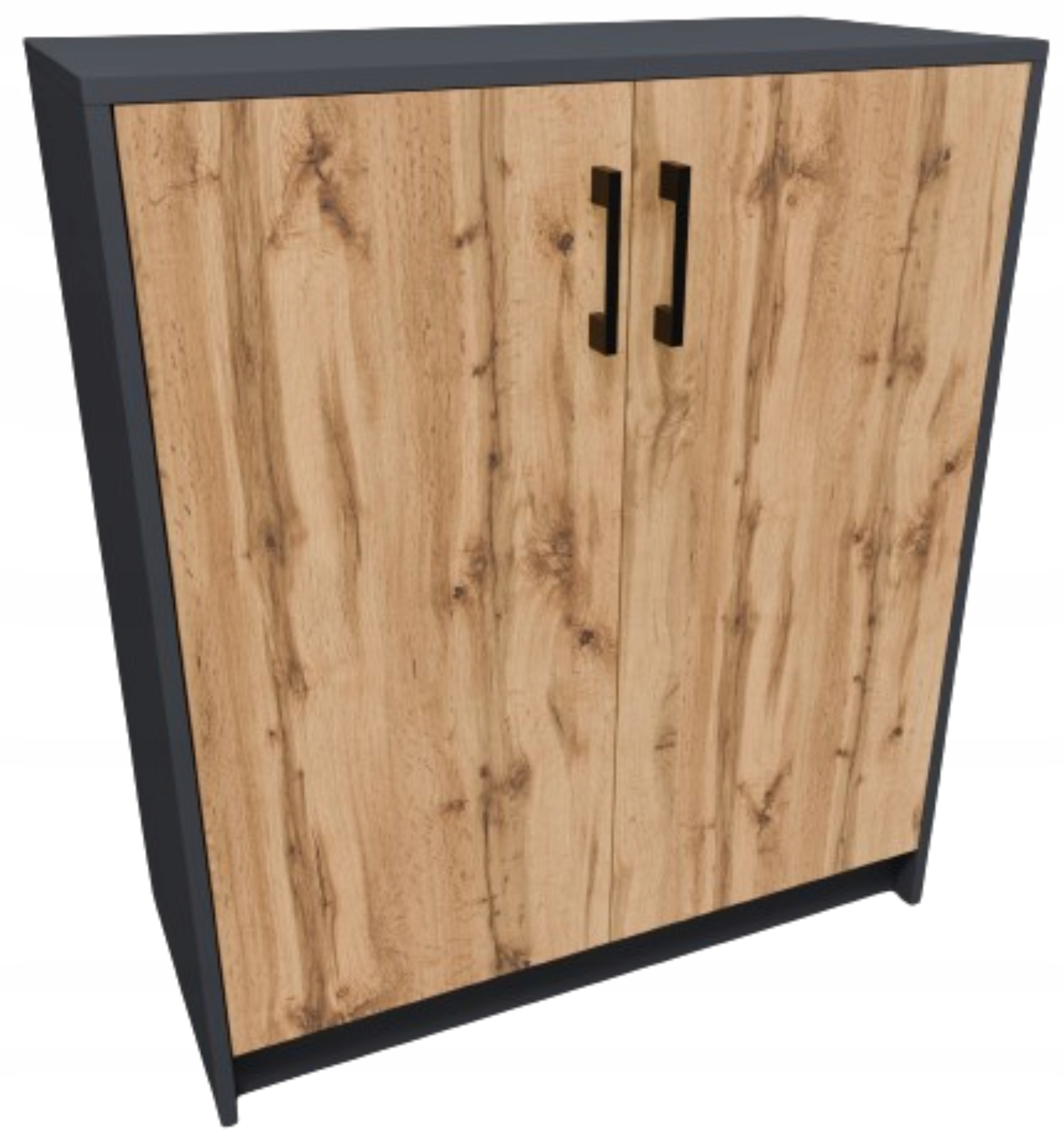 Komoda skříňka 2D Grafit-wotan dvoudveřový regál antracit Rob