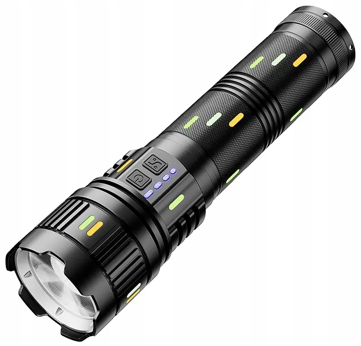 Gigant! Największa Latarka Led Laser Dalekosiężna 30400mAh Power-Bank 2200m