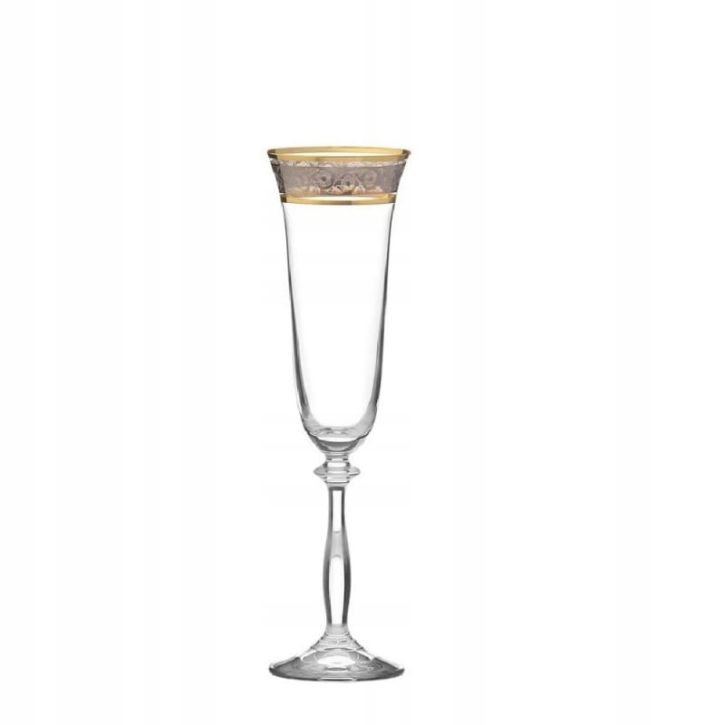 Bohemia Angela Kpl sklenic na šampaňské 190 ml zlato-platinová