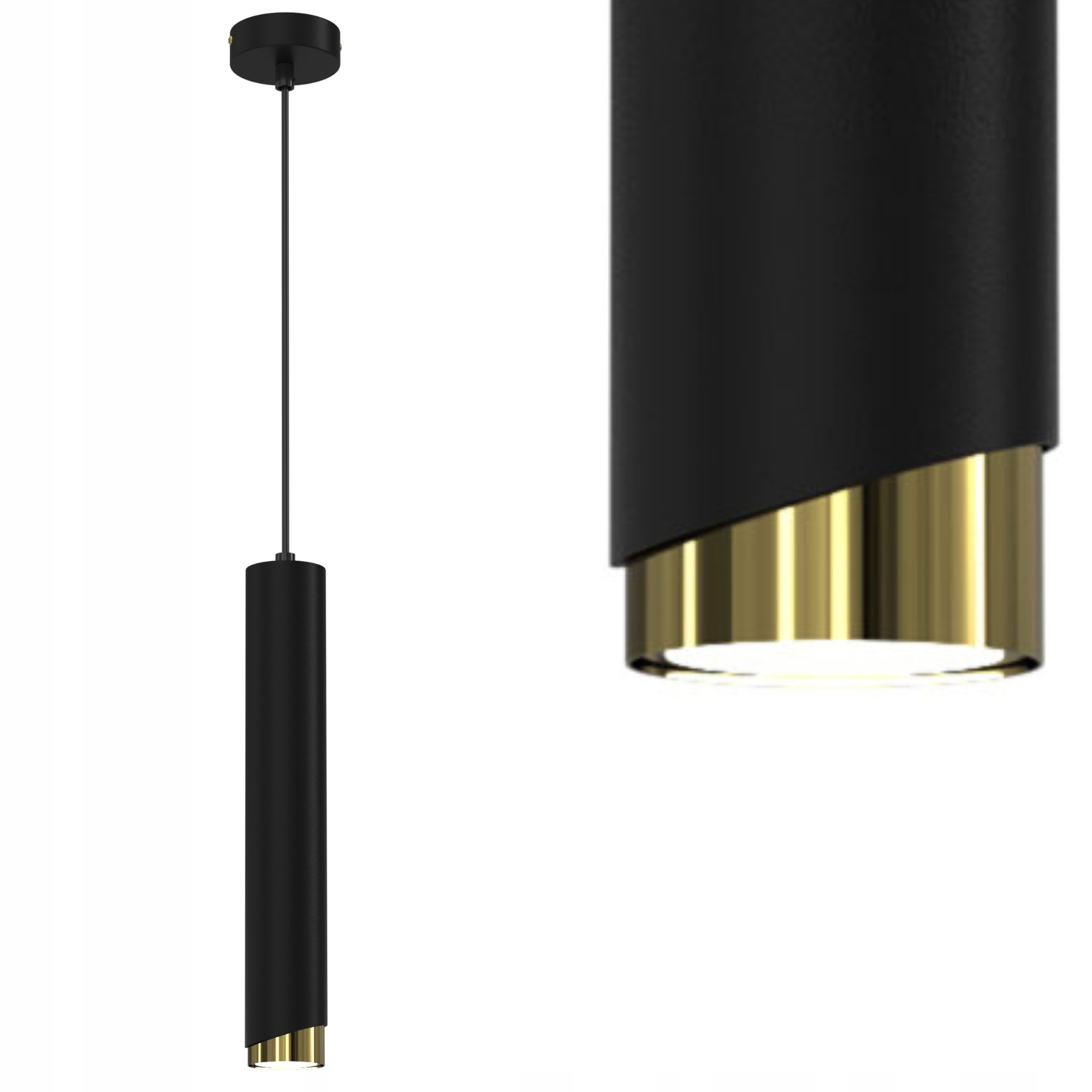 Lampa Wisząca Sufitowa Reflektor Spot Czarny Gold Led GU10 Polska Lampa