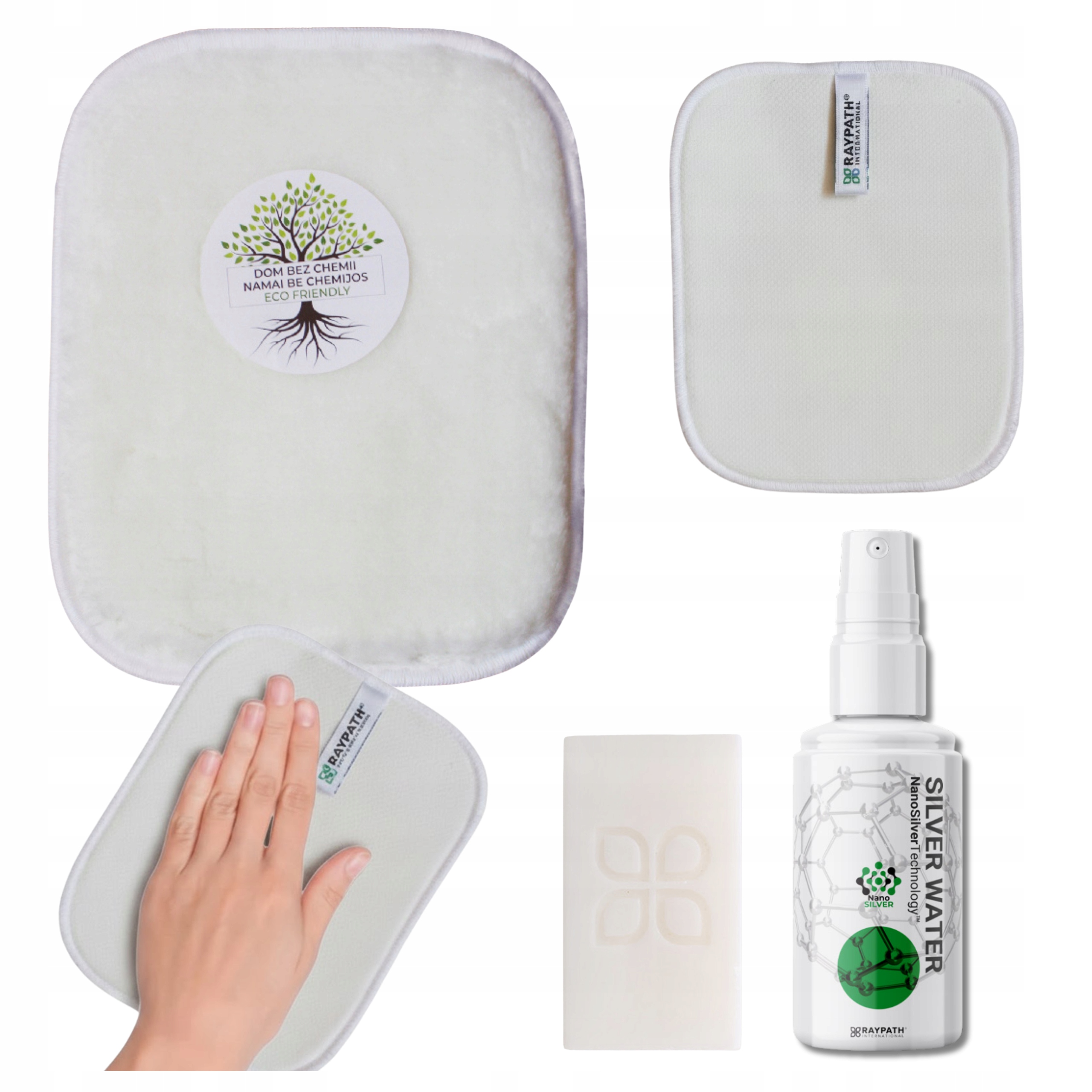 Levně Raypath Sada na úklid kuchyně Bílé mýdlo Čistič Voda Nanostříbro