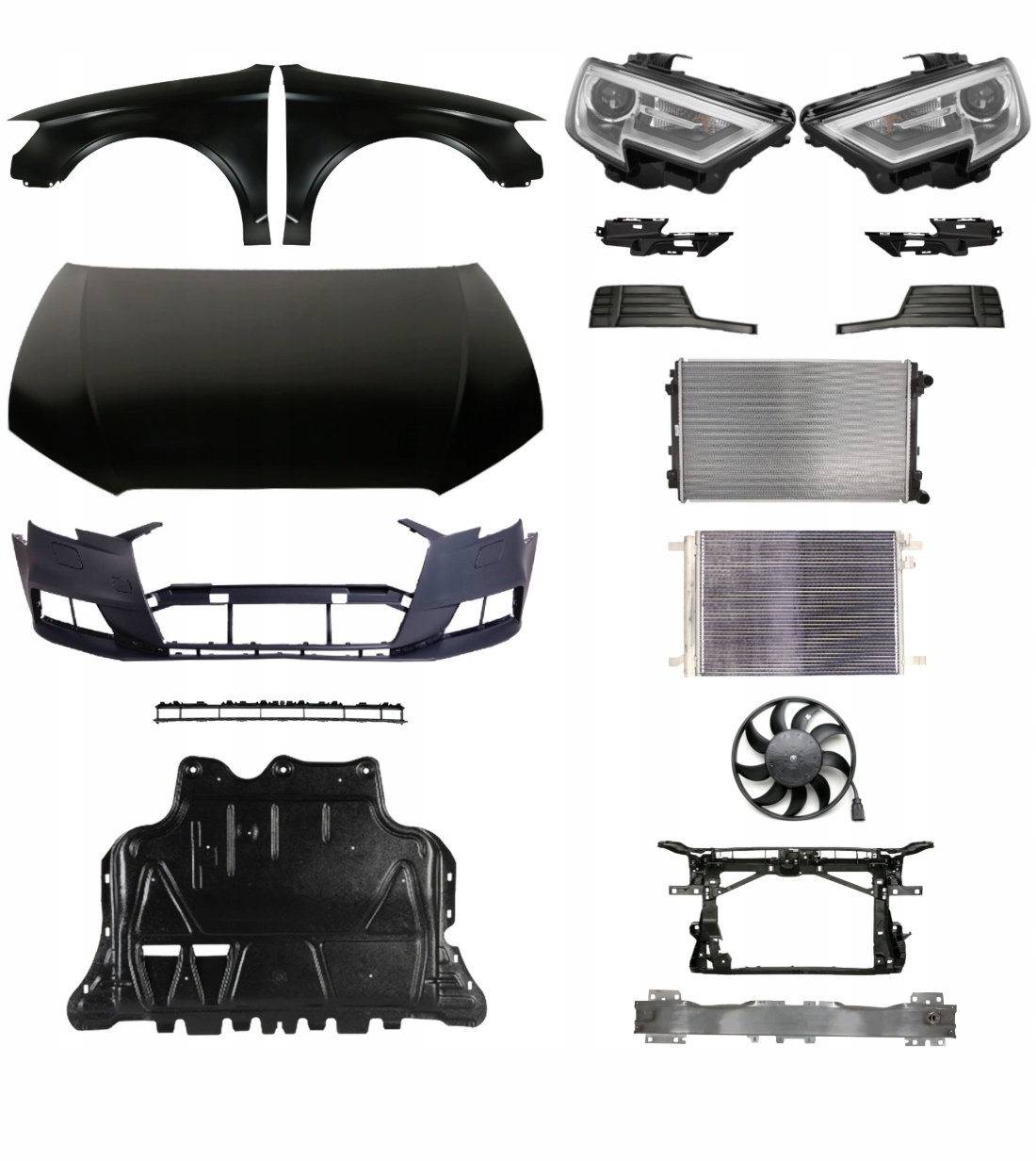 Audi A3 8V 16- Zderzak Pas Maska Belka ZESTAW CZĘŚCI