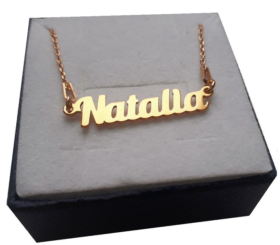 Zlatý náhrdelník s jménem Natalia stříbro 925