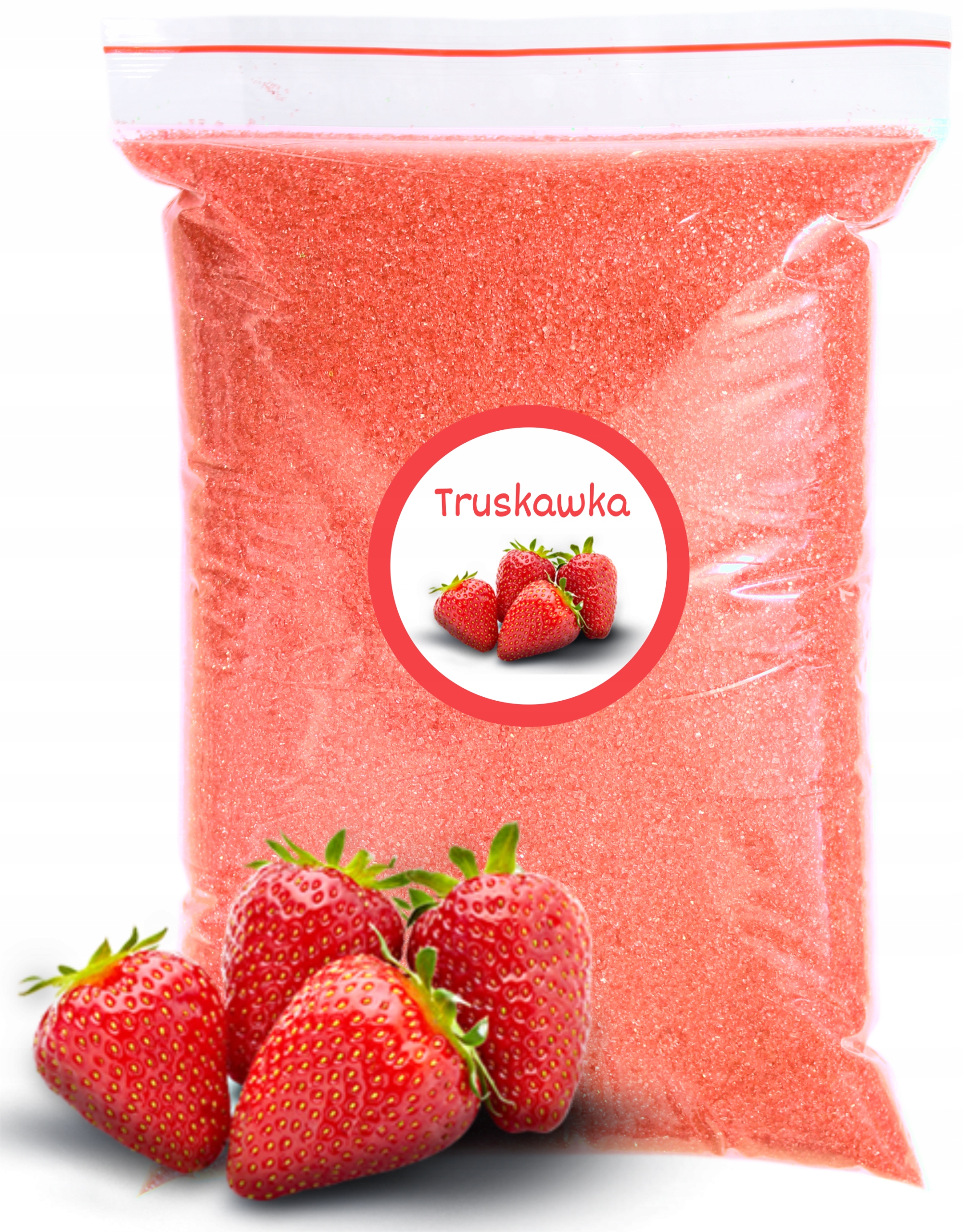 Cukier Do Waty Cukrowej Truskawka 1kg Truskawkowy Różowy Doypack Suchy
