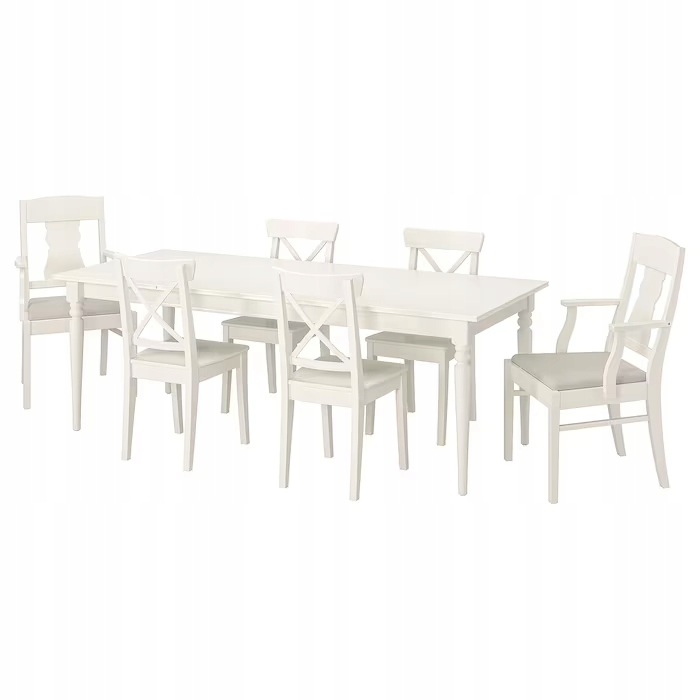 IKEA INGATORP INGOLF Stół i 6 krzeseł Nordvalla