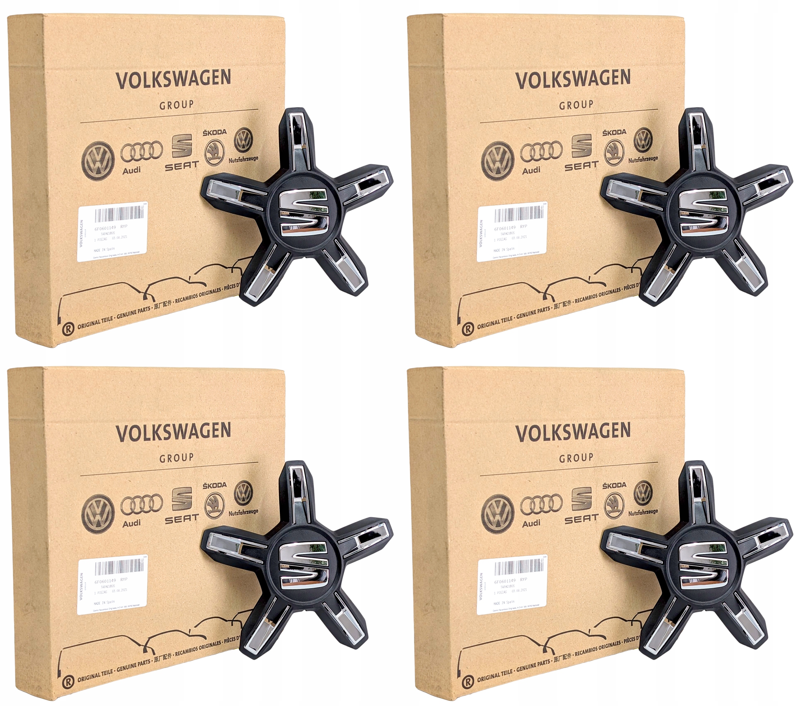 4x Nový originálny kryt Kapsel Seat Pajček Hviezda 6F0601149