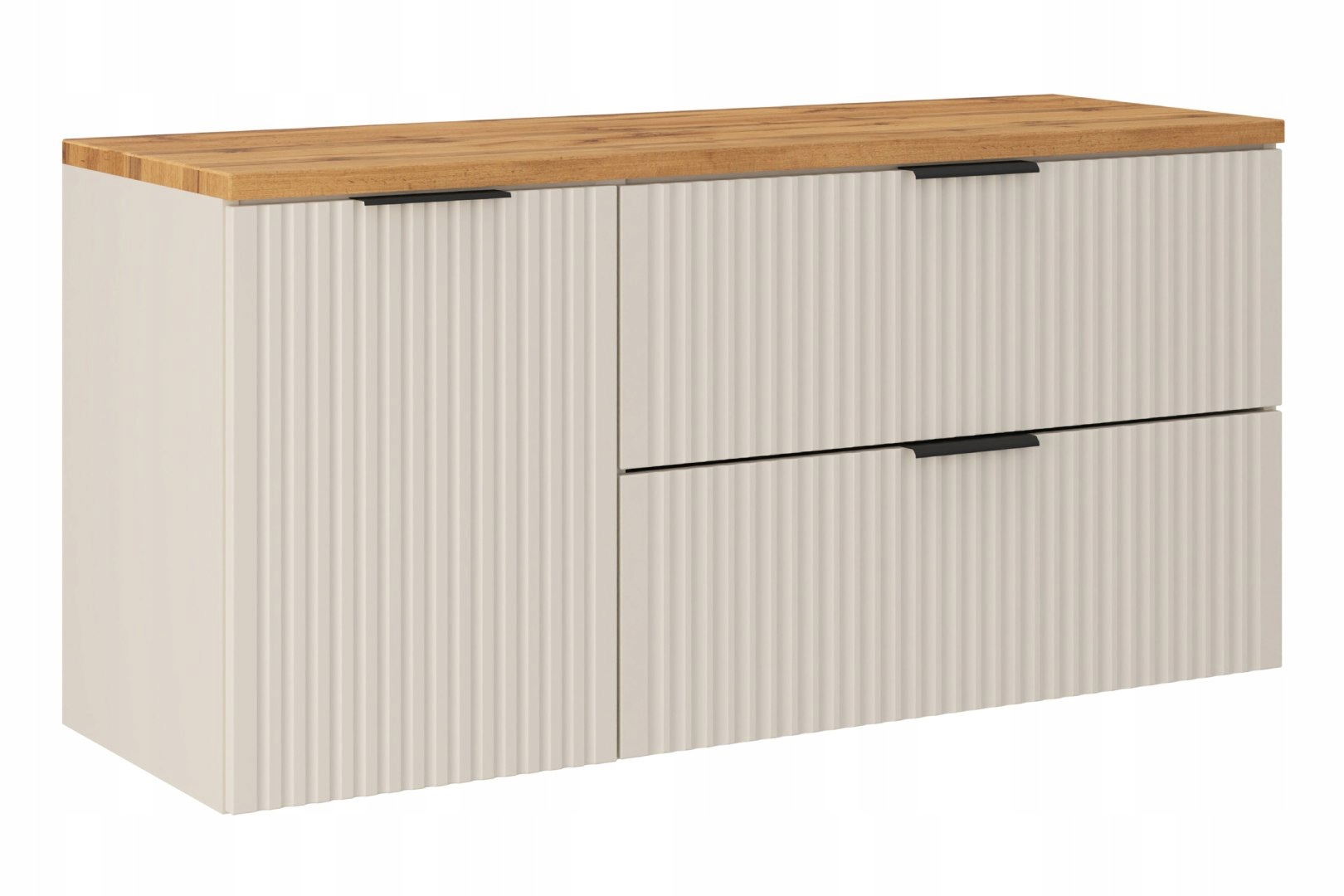 Zestaw meblowy 120cm z blatem i szafką z koszem na pranie Adel Cashmere