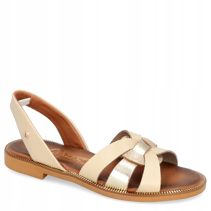 Pohodlné kožené sandály Lemar 40382 Béžové 36