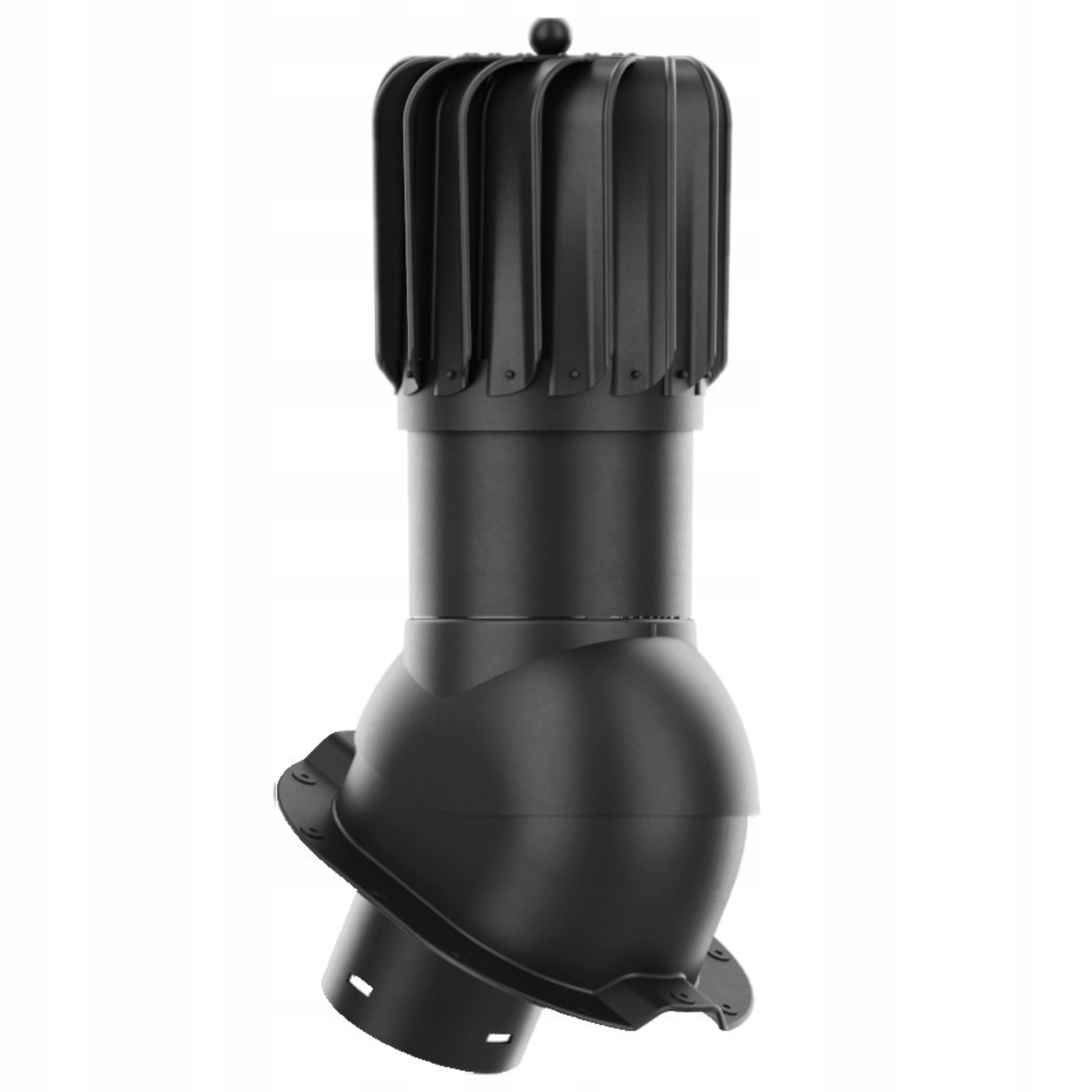 Větrací komín Otočný podlouhlý fi125 pro Budmat Taira Černý 9005