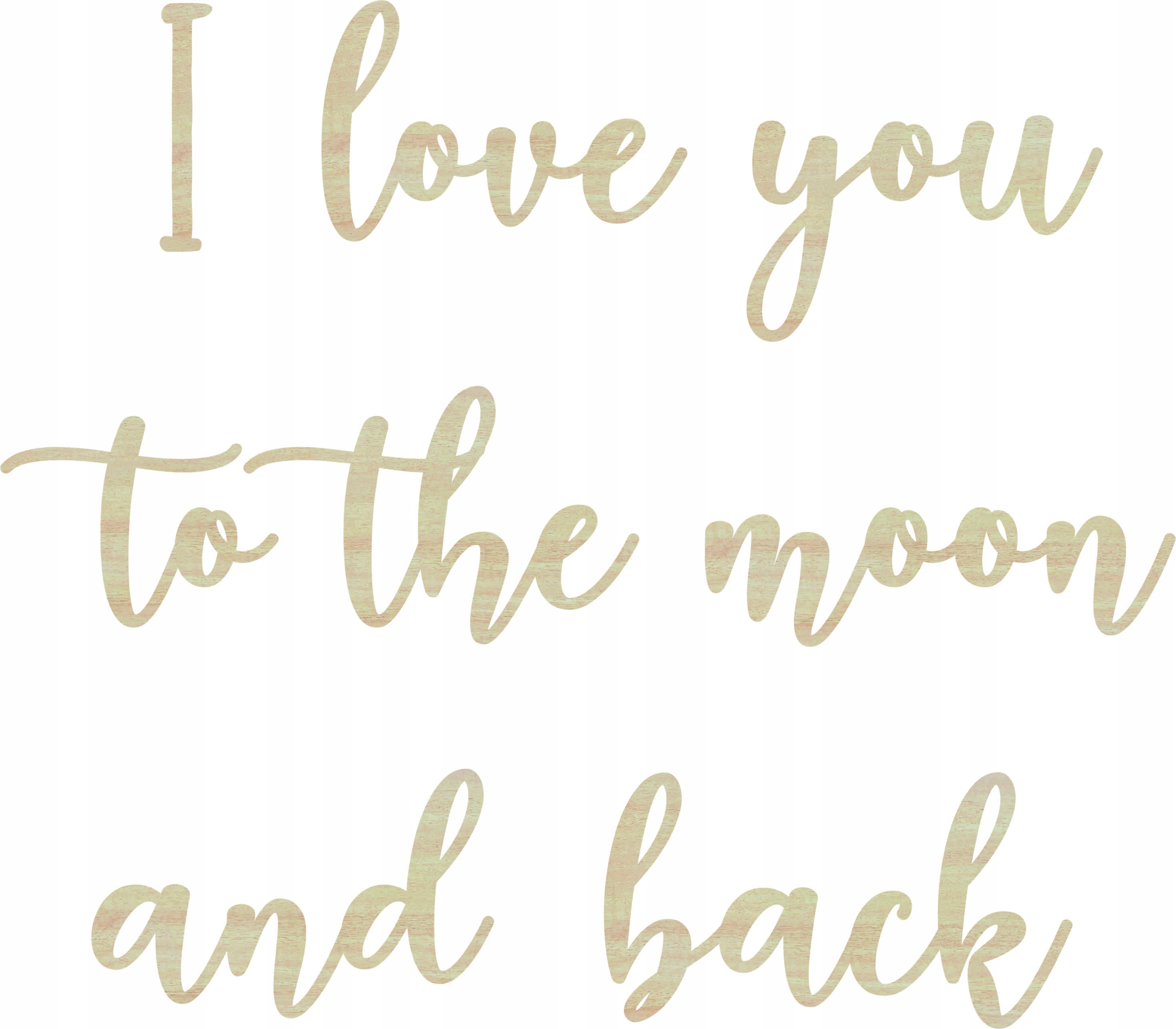 

drewniany Napis na ścianę I love you to the moon 2