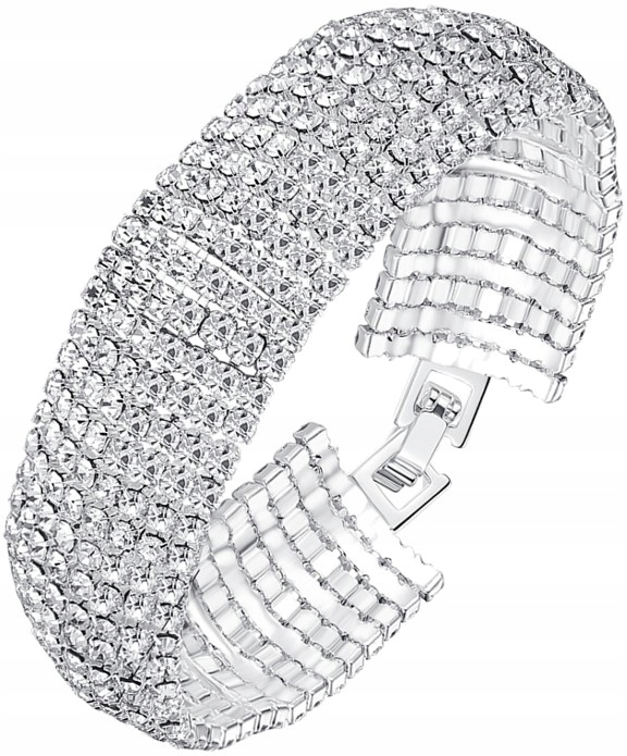 

Bransoletka Srebrna kryształowa na ślub Pancerka