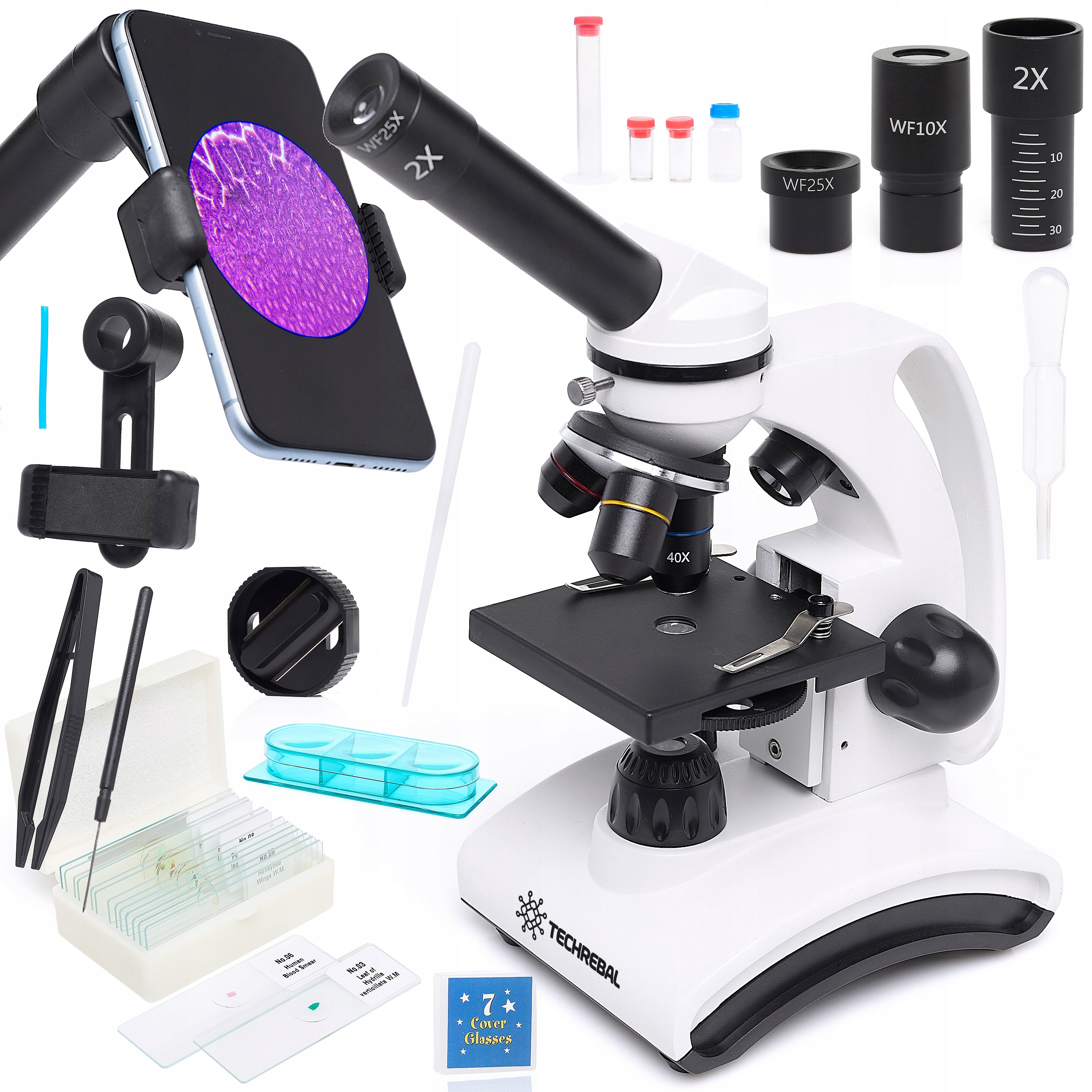 Mikroskop Optyczny biologiczny Techrebal BioVision 2000x edukacyjny dodatki