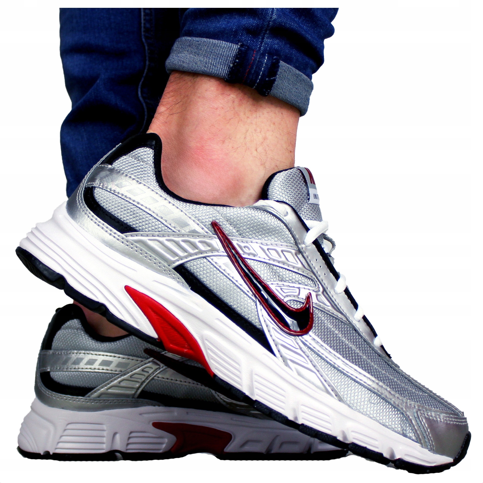 Nike pánské pohodlné sportovní tenisky pro každodenní nošení, stříbrné, Retro
