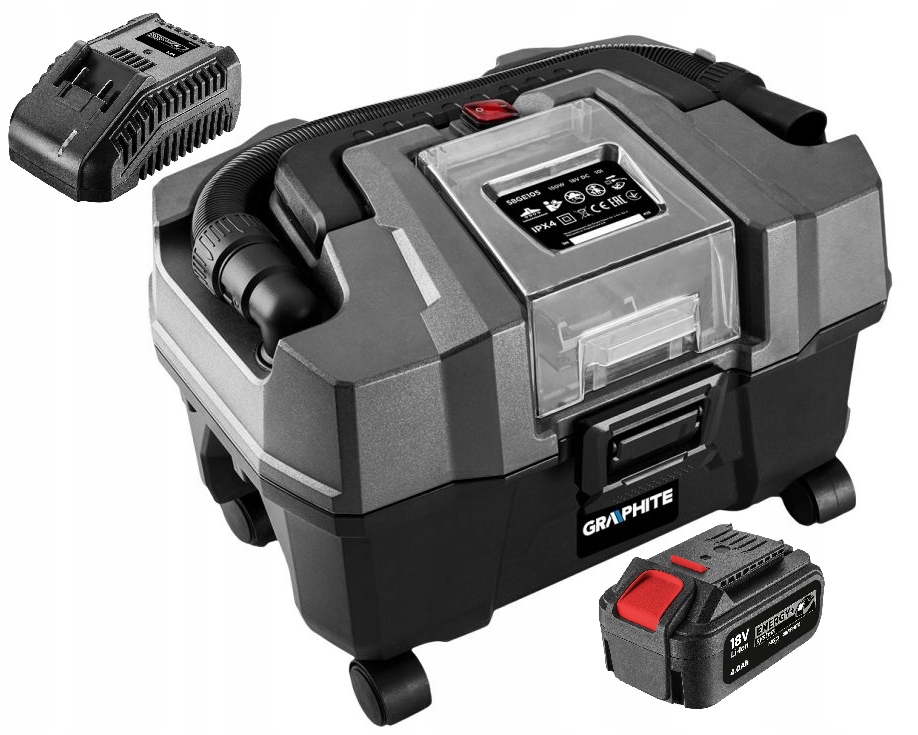 

Graphite Odkurzacz warsztatowy Energy+ 18V 10L 4AH