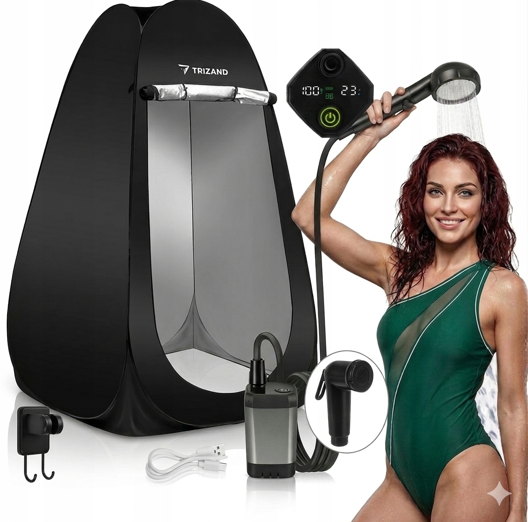 Przenośny Zestaw Prysznicowy Prysznic turystyczny z Pompką Namiot Kemping