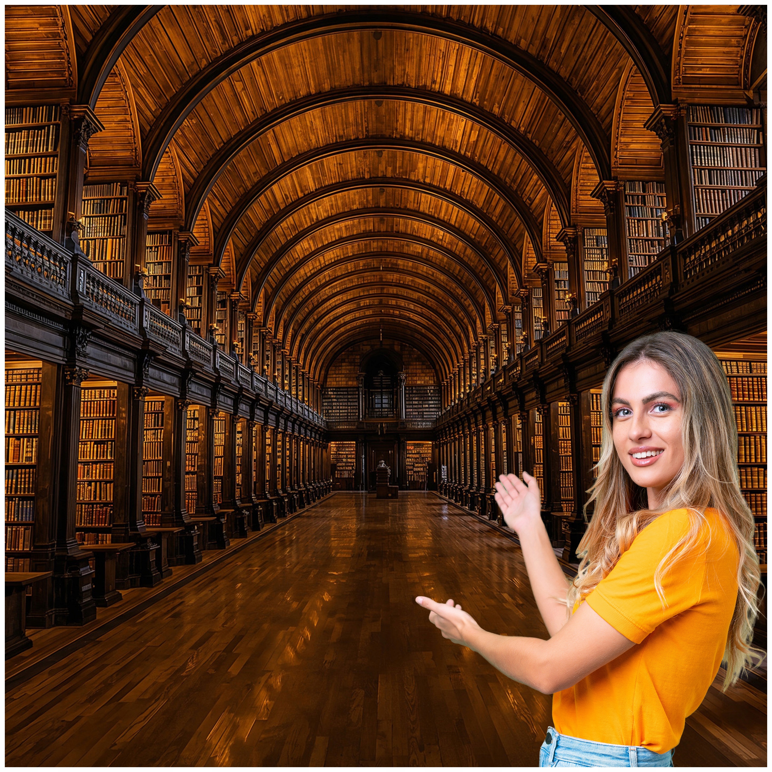 3D fototapeta Tunel Chodba Knižnica Knihy 490x260 TUN36F