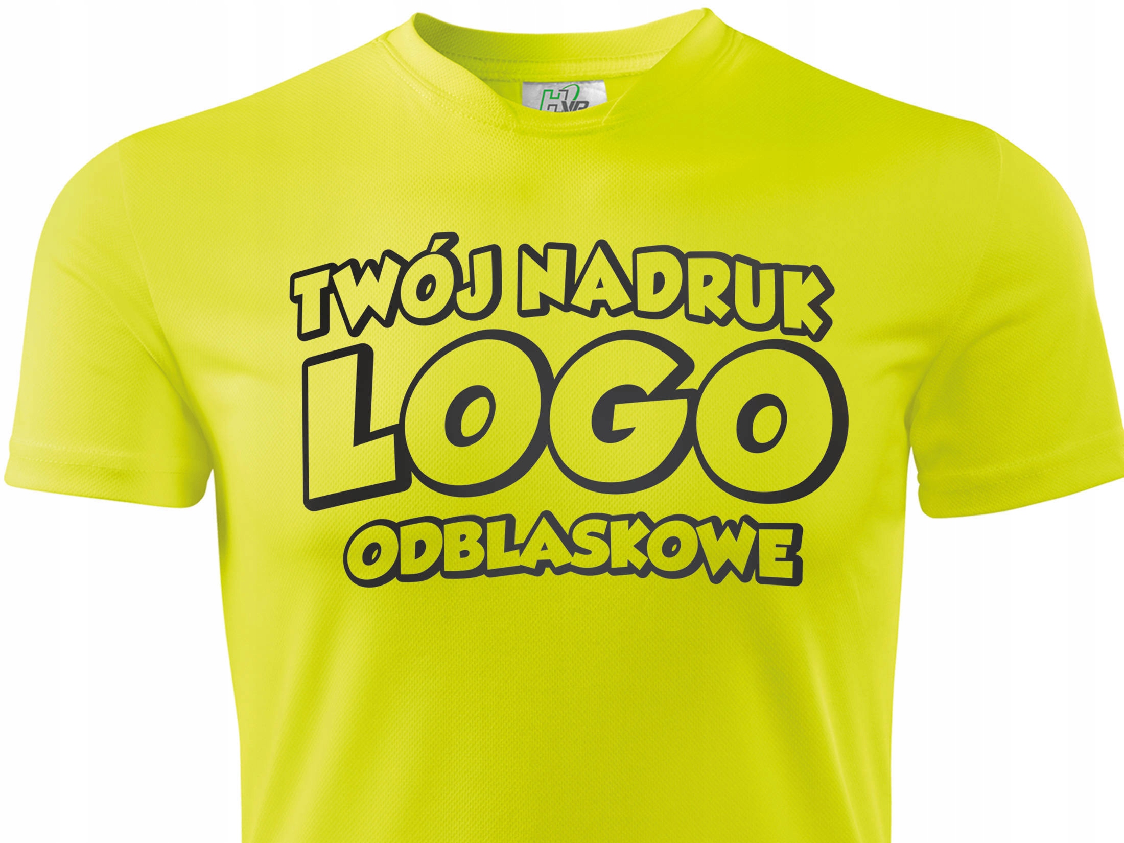 

Sportowy T-shirt dowolny Napis Logo Grafik odblask