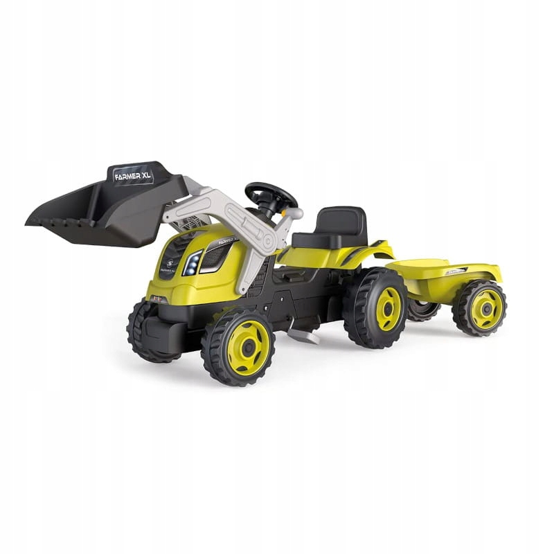 Smoby Traktor Farmer Max Na Pedały Z Przyczepką I Łyżką Dla Dzieci Zielony