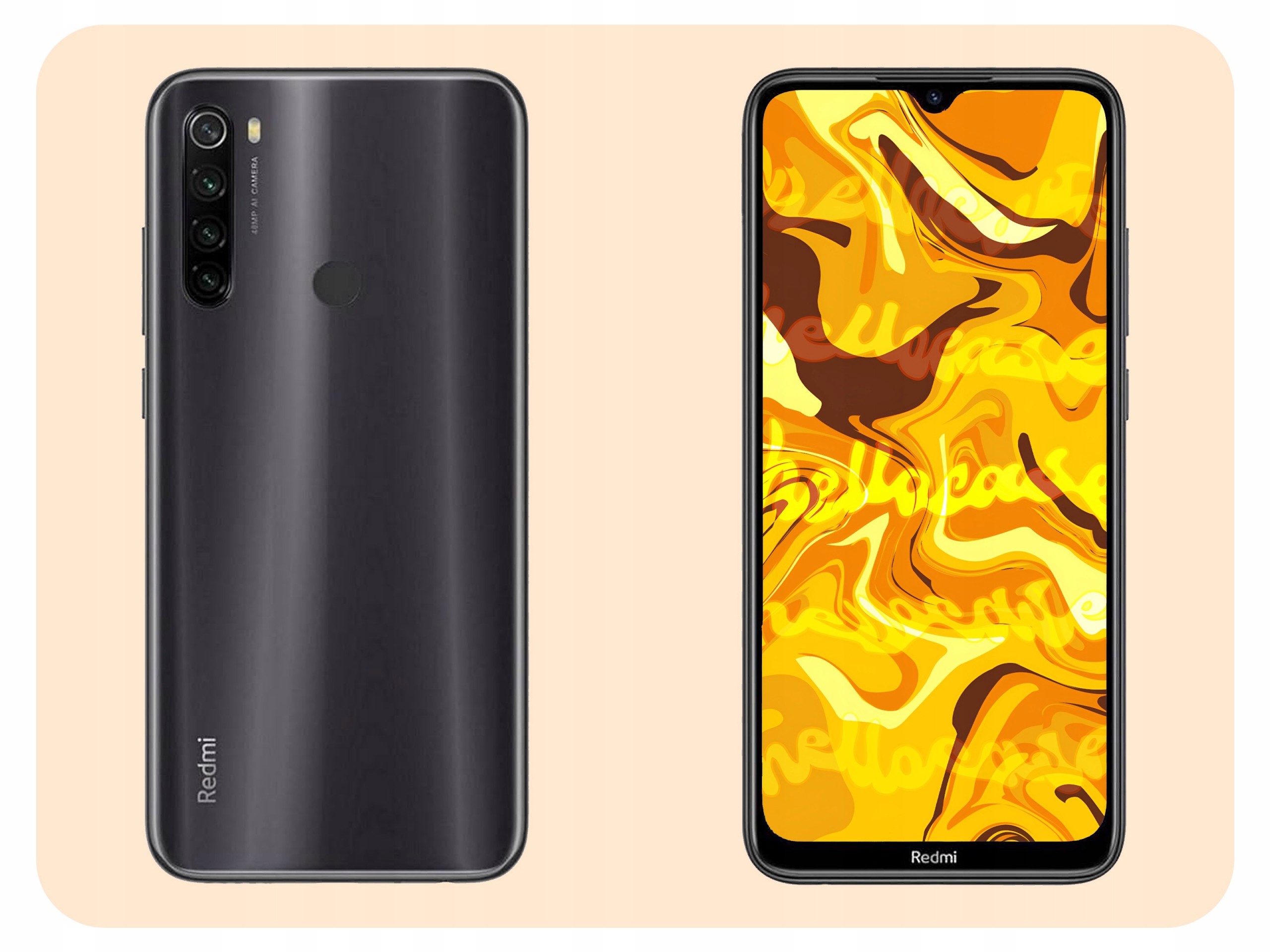 Etui do Xiaomi Redmi Note 8t (Czarne, Matowe, Obudowa Slim) + SZKŁO 9H Marka Hello Case