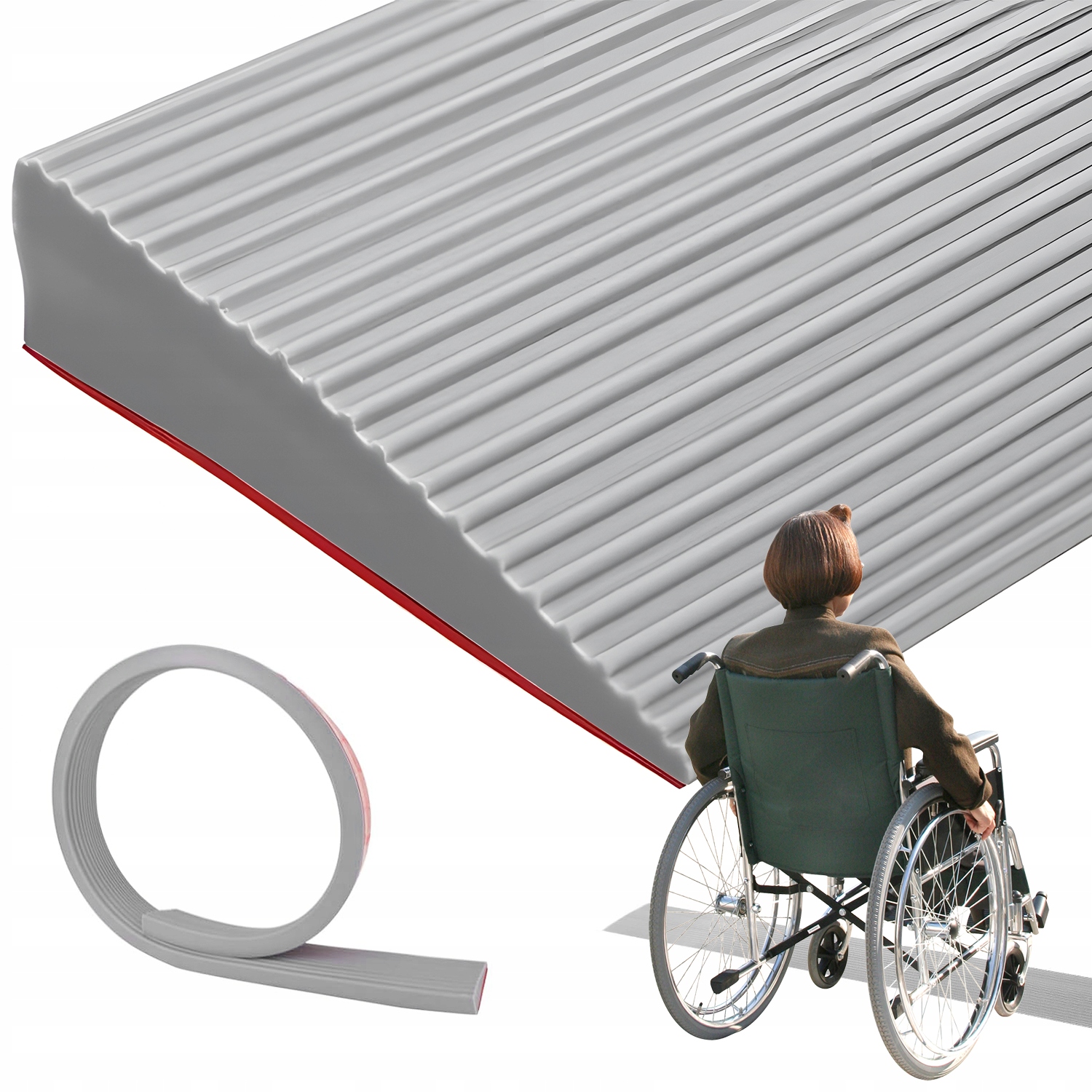 Gumová Prahová Rampa 150X8X3 CM Pro Skútry A Vozíky Robotických Vysavačů