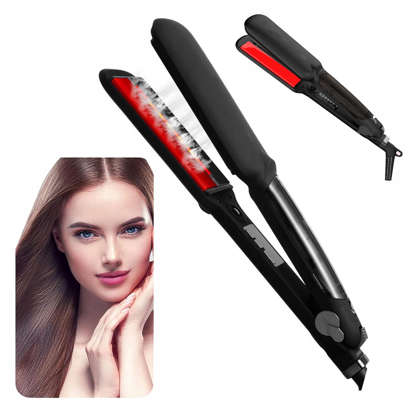 Žehlička Na Vlasy S Infračerveným Zářením A Turmalínovou Deskou, Černá