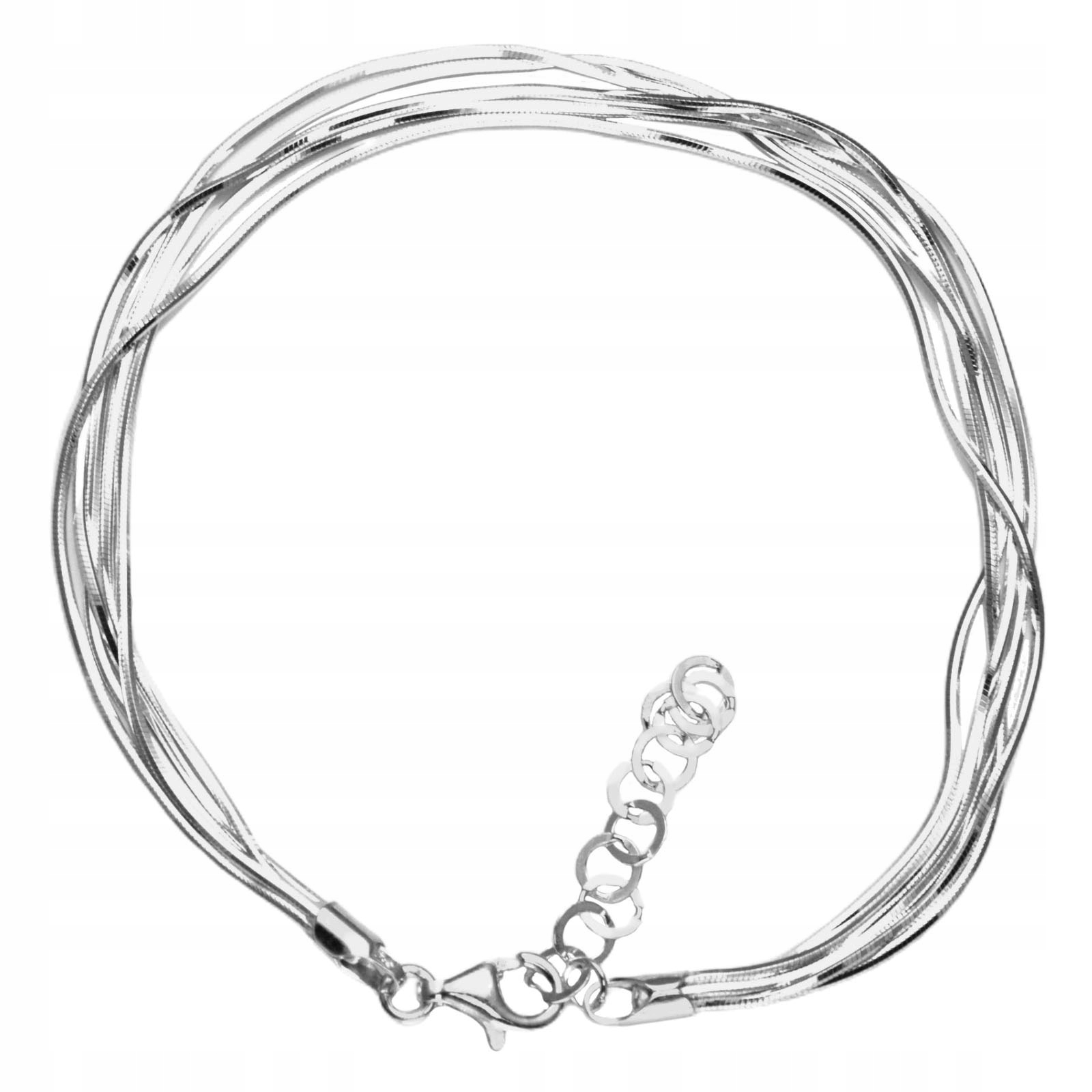 

Bransoletka 5 żmijek 18cm+4cm srebro 925