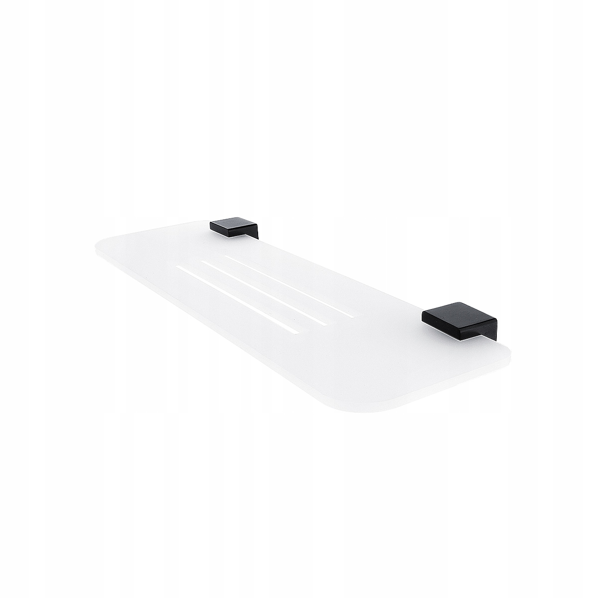 Nimco Kibo Čierna polica do kúpeľne biela plexiglass mat 40 cm Ki-X340-90