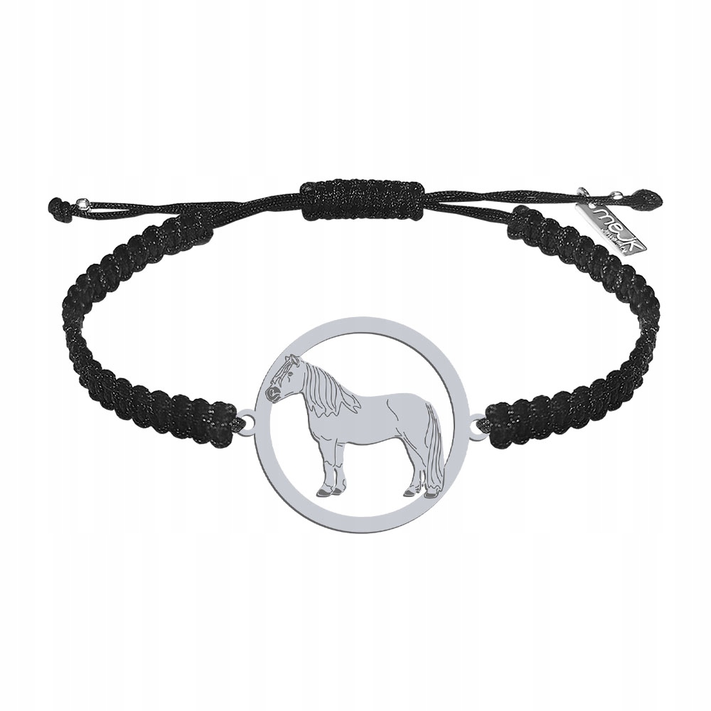 Stříbrný náramek s koněm Haflinger 925 Makramé Šperky Dárek Gravírování