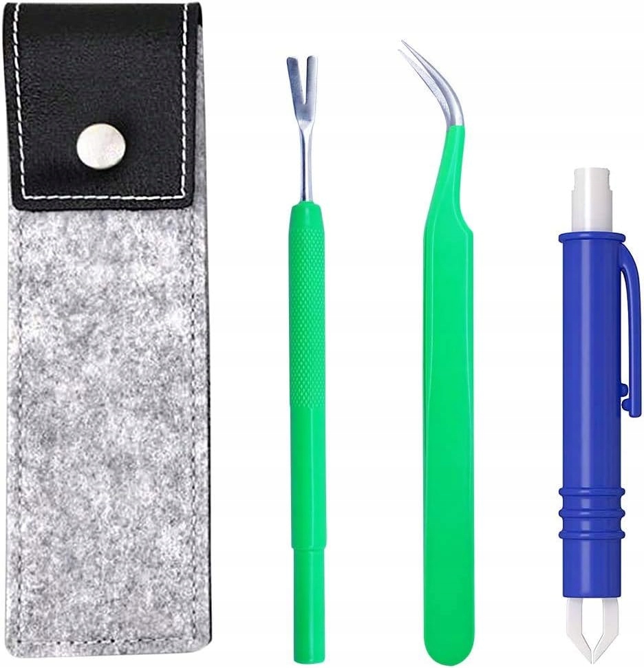 SZCZYPCE ŁAPKA HACZYK PĘSETA DO USUWANIA KLESZCZY NARZĘDZIA ZESTAW 3 SZT