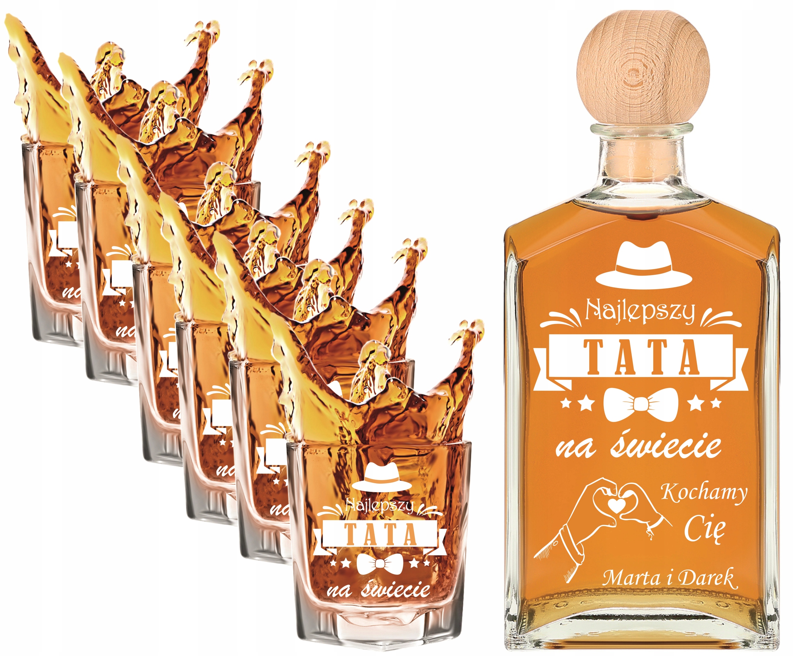 Karafa s gravírováním 6 Sklenic dárek Den Otce Tatínka