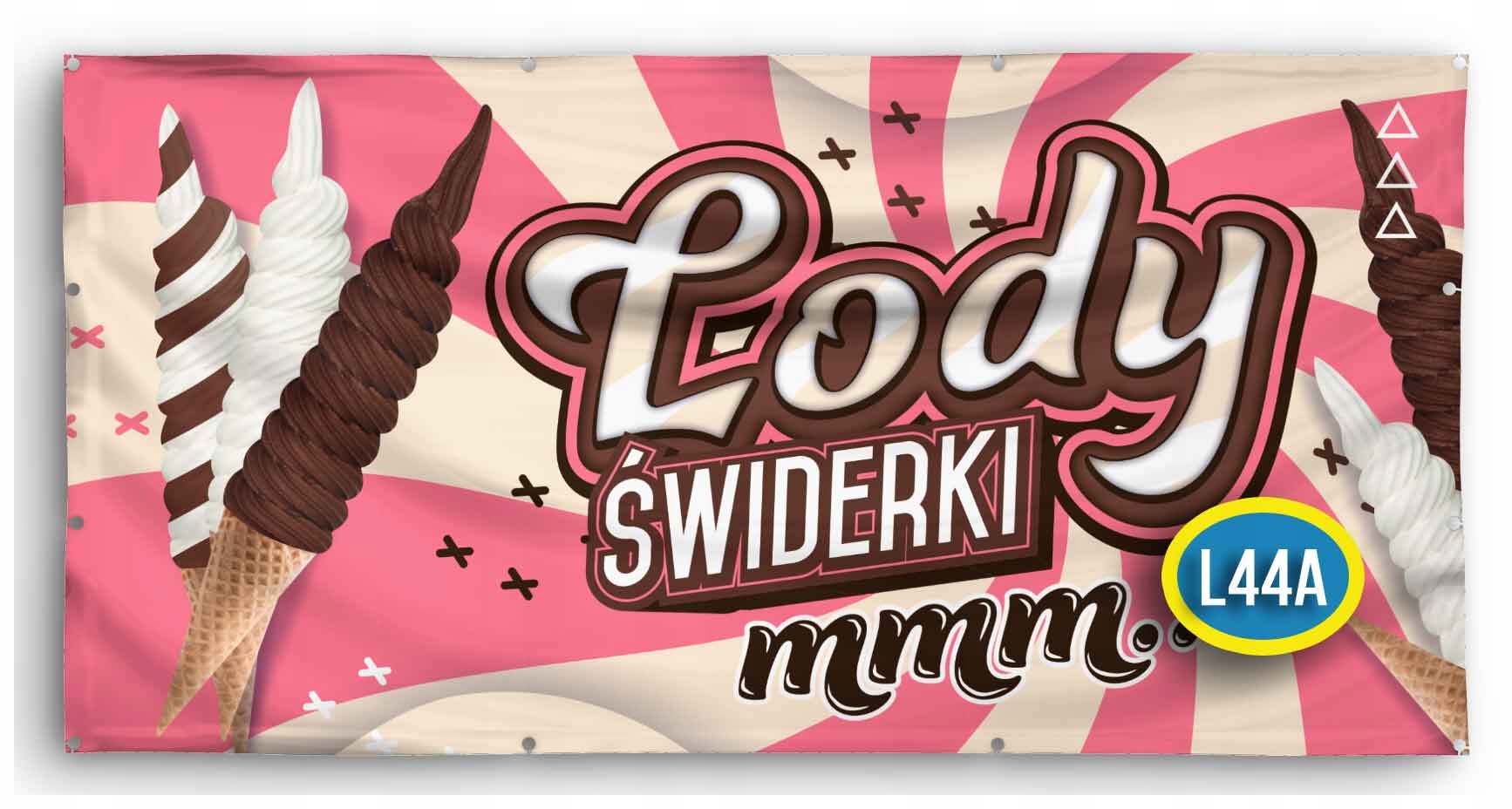 Baner Reklamowy 2mx1m Lody Gałkowe Kręcone Włoskie