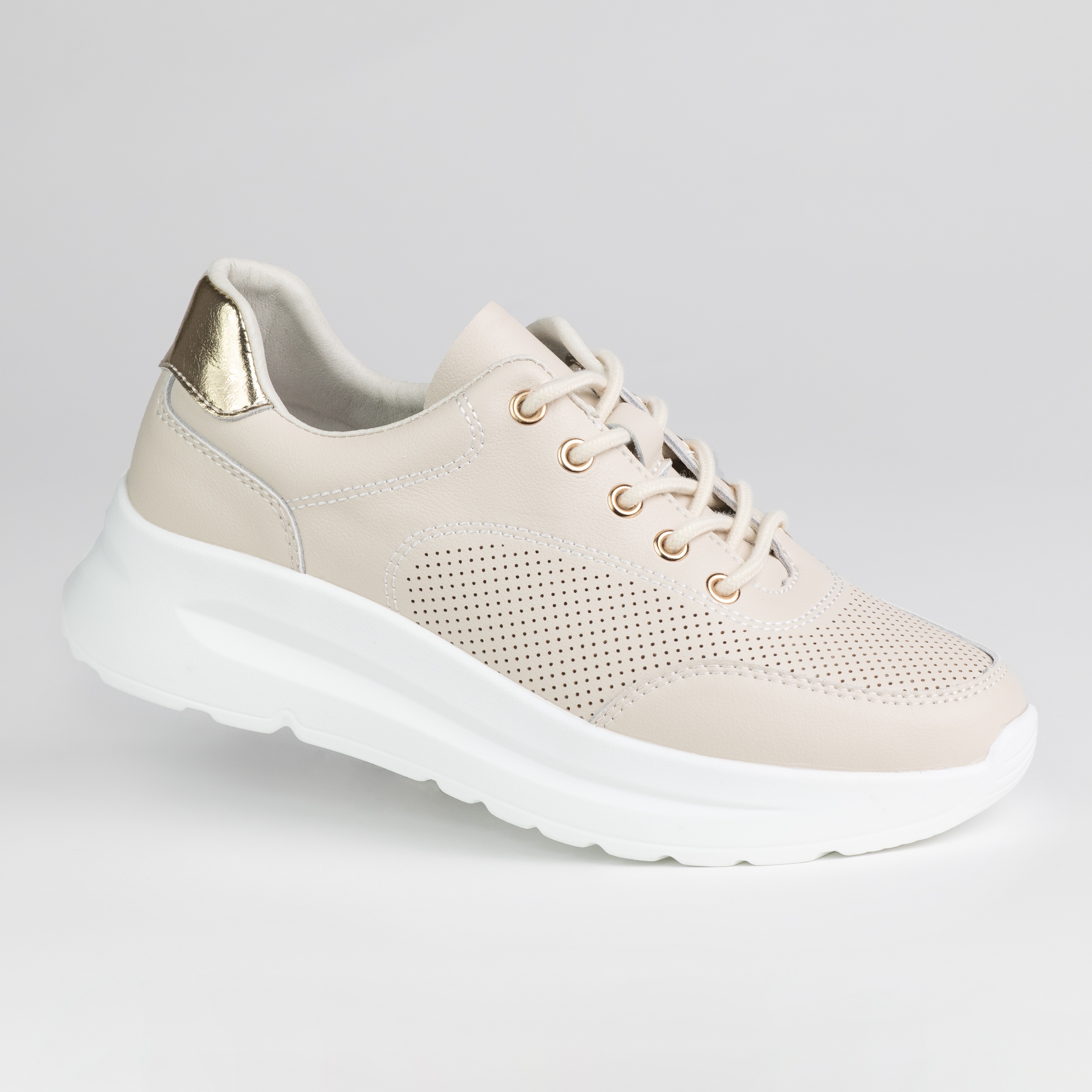 Dámské polobotky z přírodní kůže Goodin GD-XF-187 ažurová béžová 38