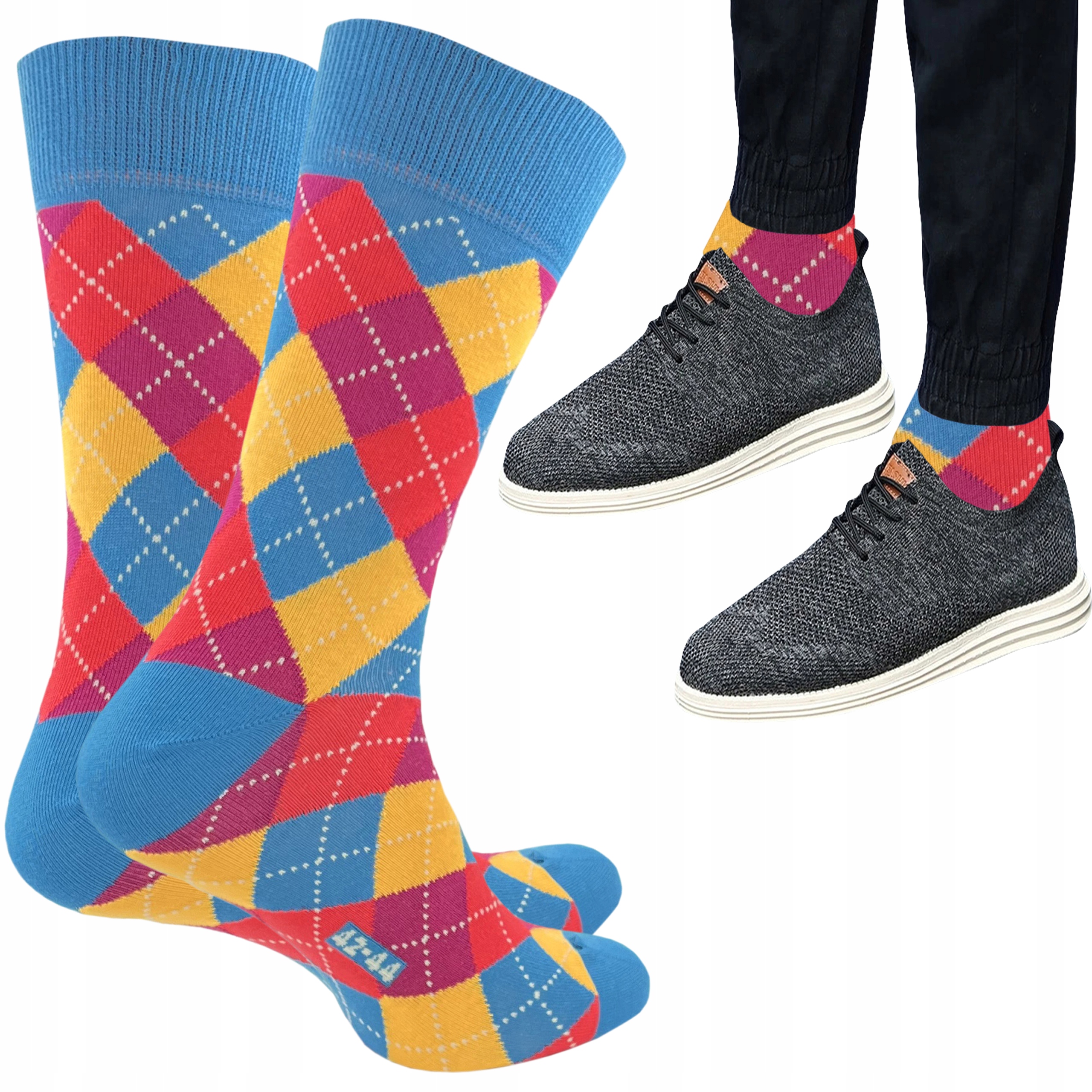 

Skarpety Męskie Wola Casual, Romby B5A, 42/44