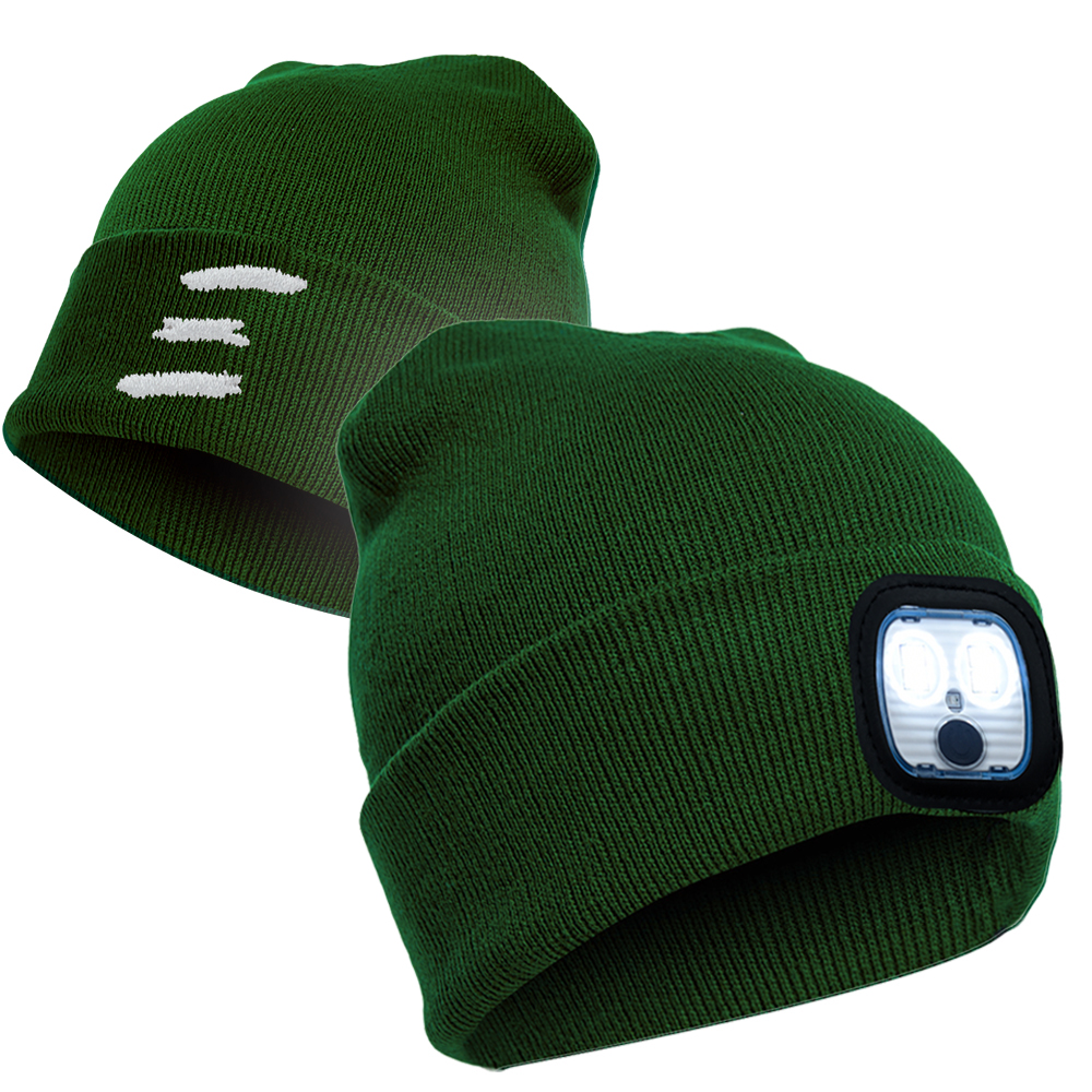 Czapka DLA MĘŻA CHŁOPAKA Z ODBLASKIEM ŚWIATEŁKIEM LED+RĘKAWICZKI DOTYKOWE Model Webski Wear