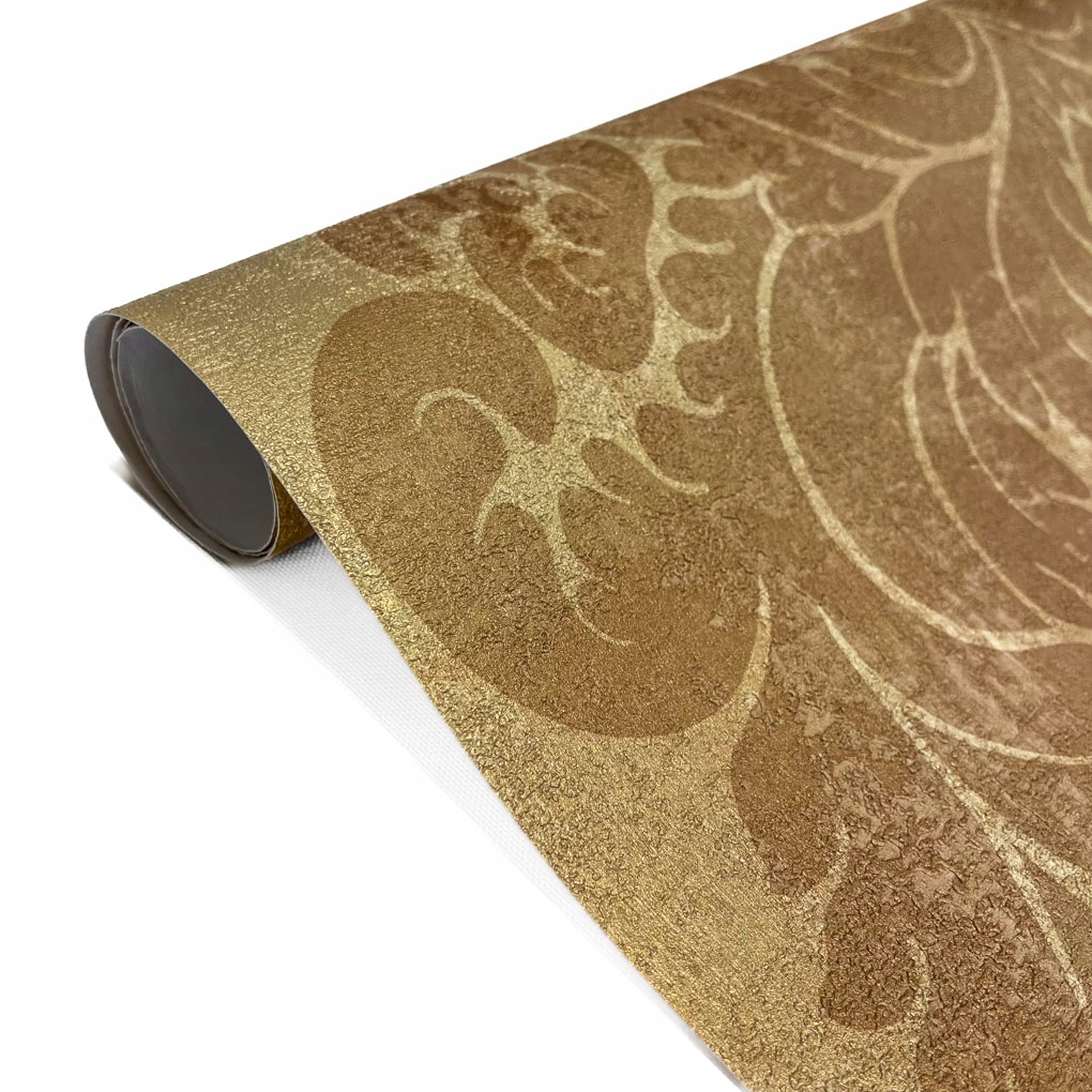 TAPETA PRZECIERANY ZŁOTY BRĄZ ORNAMENT GLAMOUR PAŁACOWA DAMASK STYL 14503 Marka inna