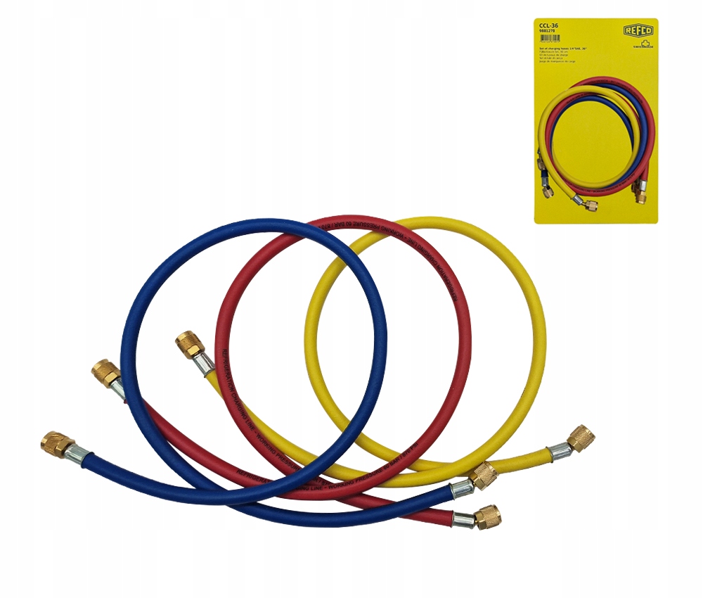 Węże serwisowe do klimatyzacji 1/4 Refco Kpl 90cm