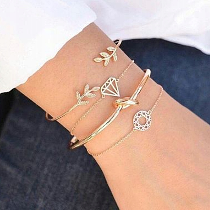 

Bransoletka Złota Celebrytka Zestaw 4 sztuki B123