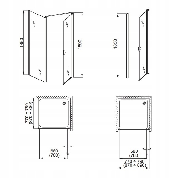 USZCZELKI MAGNESY KABINA DRZWI PRYSZNICOWE Glass 5 Aquaform Rodzaj uszczelka magnetyczna
