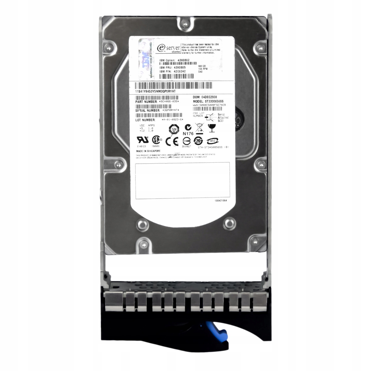 Ibm 43X0805 42C0242 300GB Sas 15K 16MB 3.5'' ST3300656SS