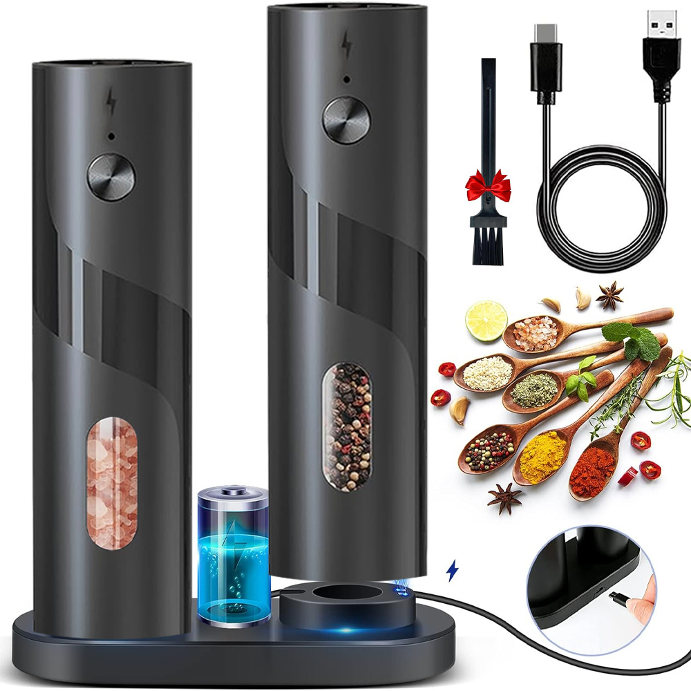 Elektrický Mlýnek Na Pepř A Sůl Akumulátorový Usb Mlýnek Na Sůl 2 Ks