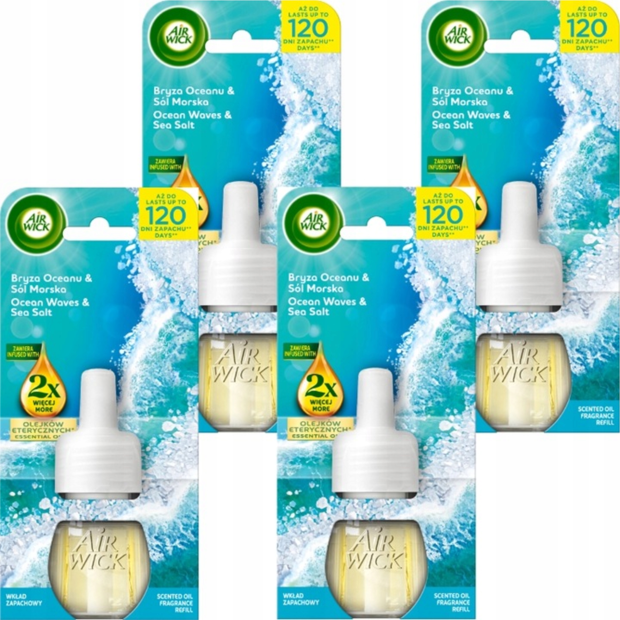 Levně Air Wick Náhradní náplň do osvěžovače vzduchu Bryza Oceanu Mořská sůl 4ks