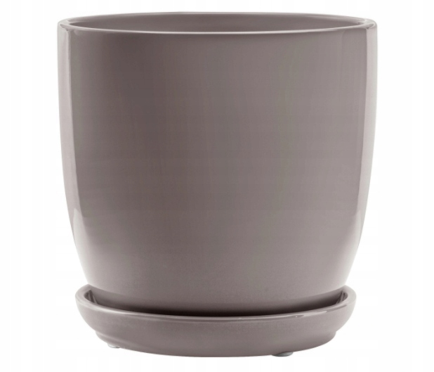 DONICZKA CERAMICZNA BEŻOWA Z PODSTAWKĄ 15cm