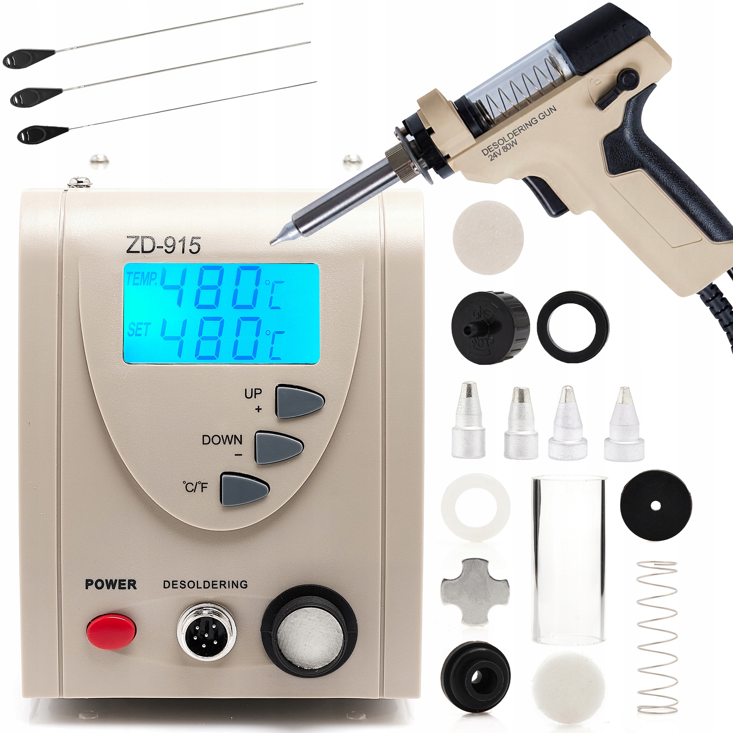 Odpájecí Stanice ZD-915 140W 2 Hroty Sklo ZD-552 Techrebal